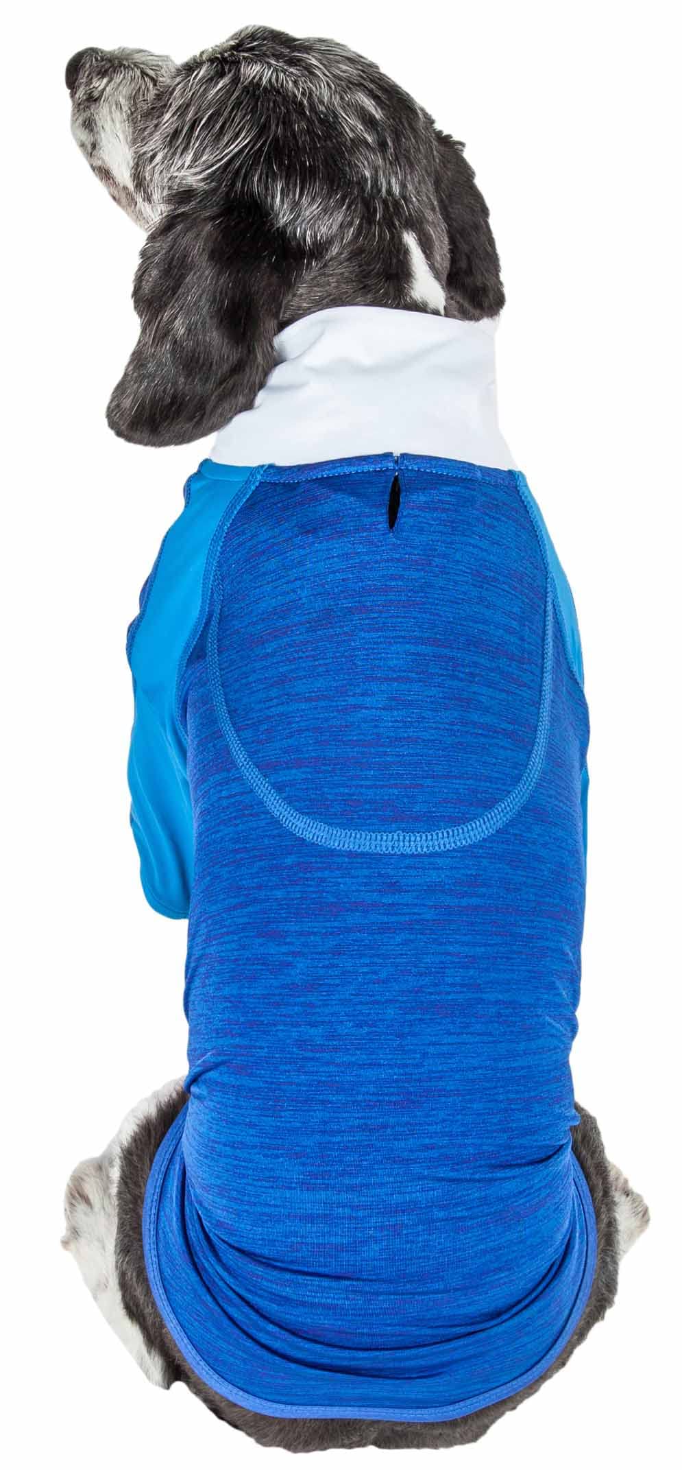 Pet Life Active 'Chewitt Wagassy' 4-Way Stretch Performance Long Sleeve Dog T-Shirt(D0102H70Z4G.)