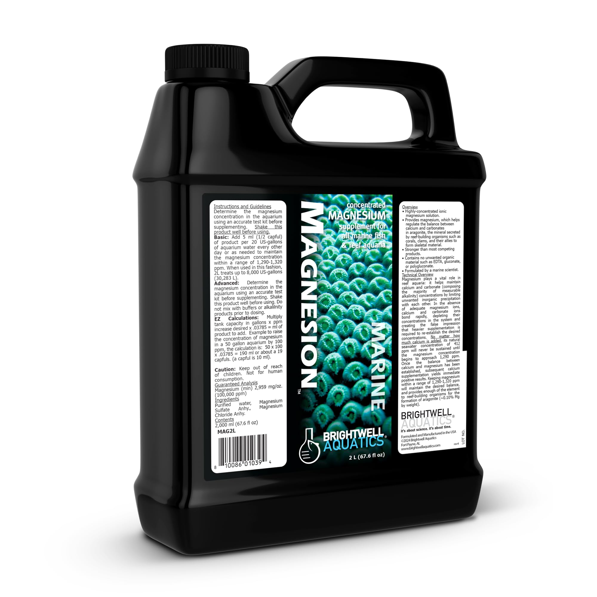 Brightwell Aquatics Magnesion Liquid Salt Water Conditioner - Concentrated Magnesium Supplement For Reef and Marine Aquariums, 6
