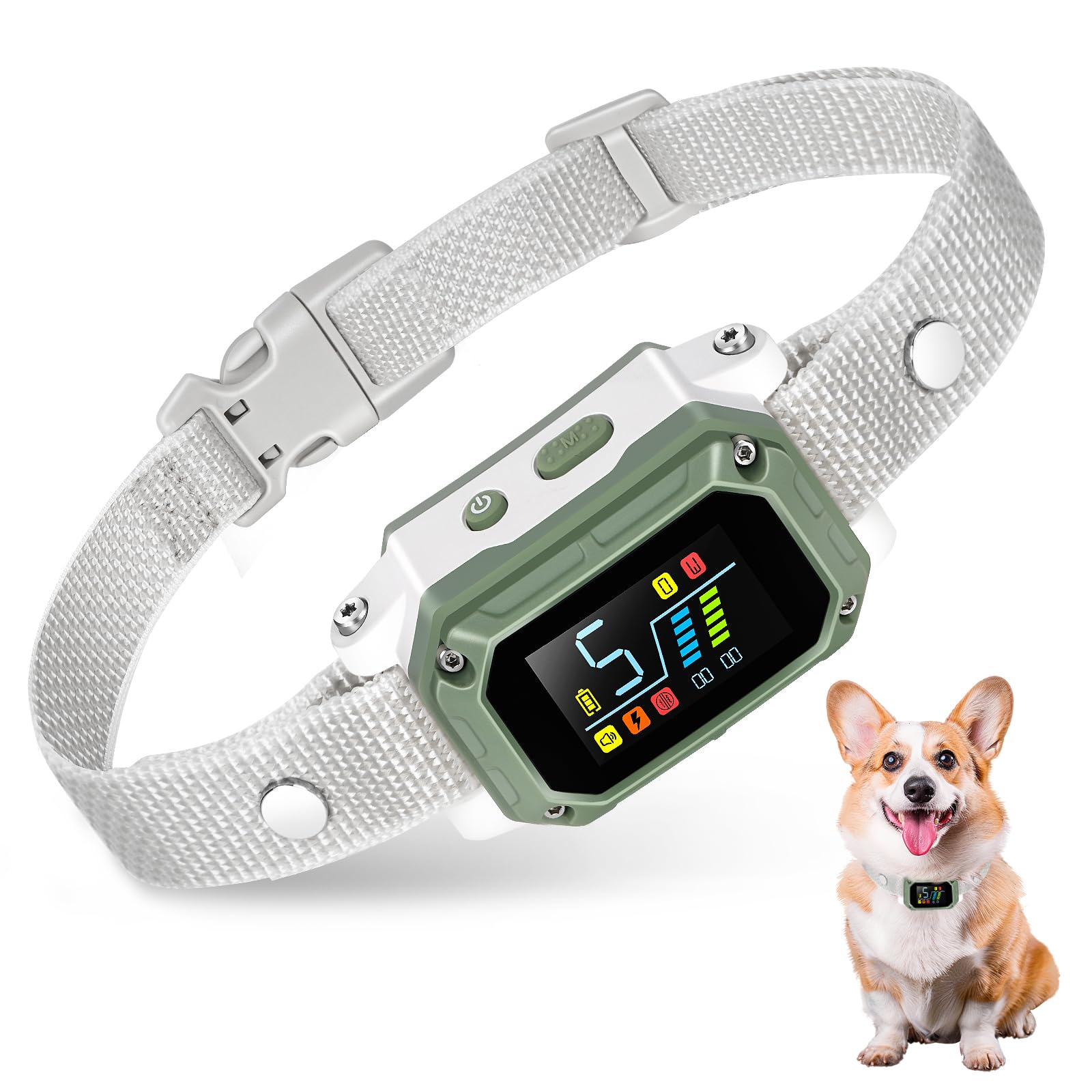 Dog Bark Collar For Large Medium Small Dogs, Rechargeable Smart Bark Collar, Anti Barking Training Collar With Adjustable Sensit