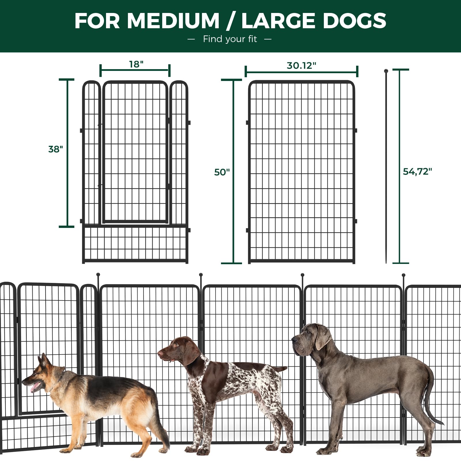 Fxw Rollick Dog Playpen For Yard, Rv Camping, 50 Inch 24 Panels For Large Dogs?atented