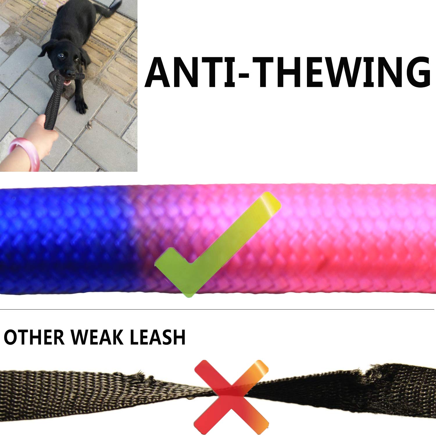 Sonqueen Heavy Duty 3 Dog Leash No Tangle Detachable 360° Swivel Device Multiple Dog Leash With Padded Handle For Two/Three Pets