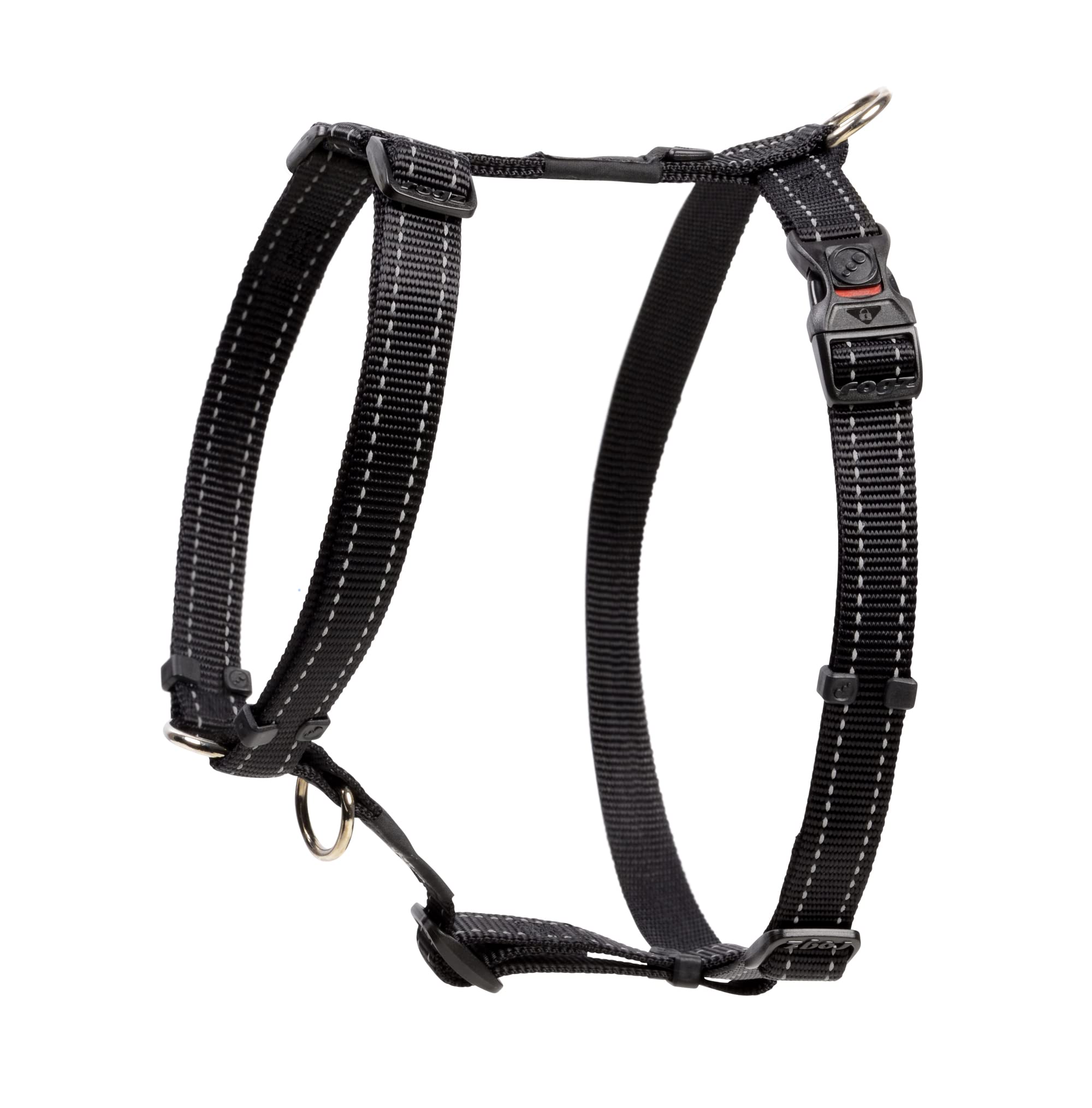 Reflective Adjustable Dog H Harness For Large Dogs; Matching Collar And Leash Available, Black