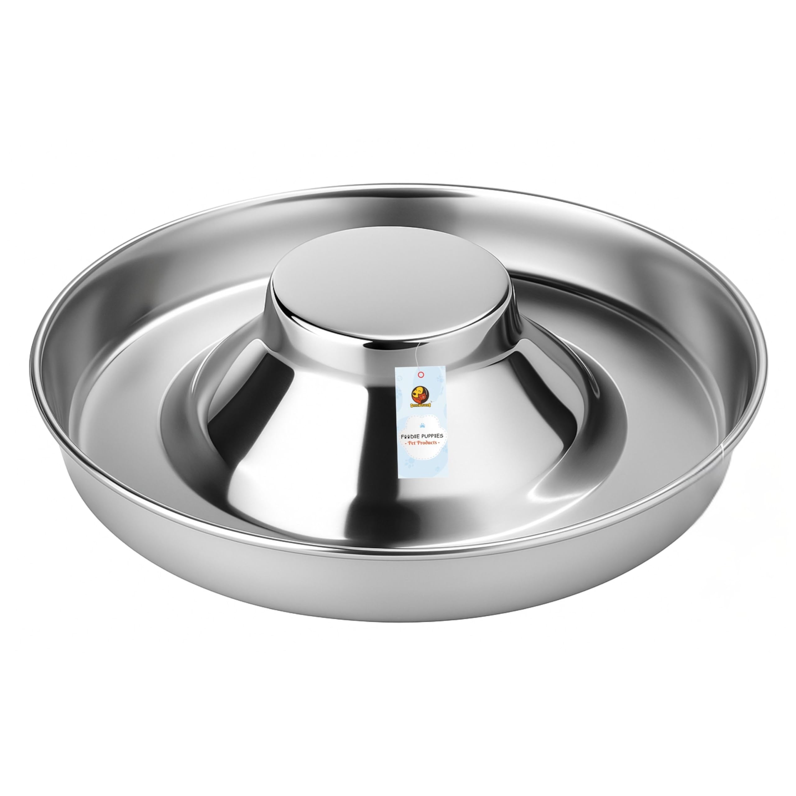 Foodie Puppies Stainless Steel Slow Feeder Bowl Dish For Puppy  900Ml | Food/Water Puppy Saucer | Durable And Rust Resistant | 