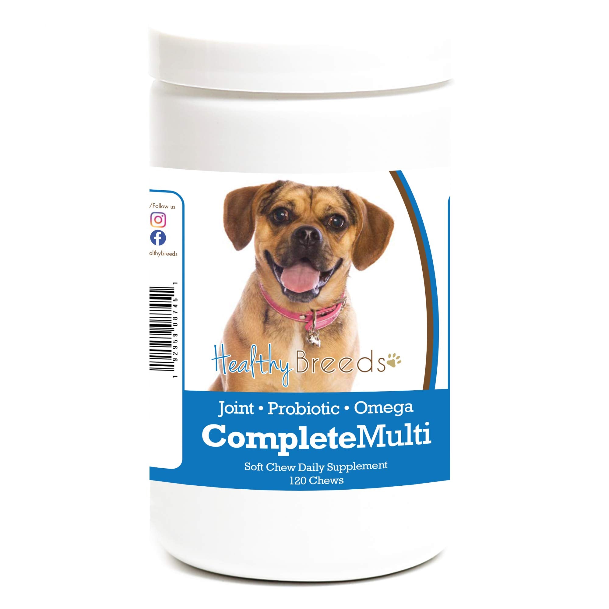 Healthy Breeds Puggle All in One Multivitamin Soft Chew 120 Count