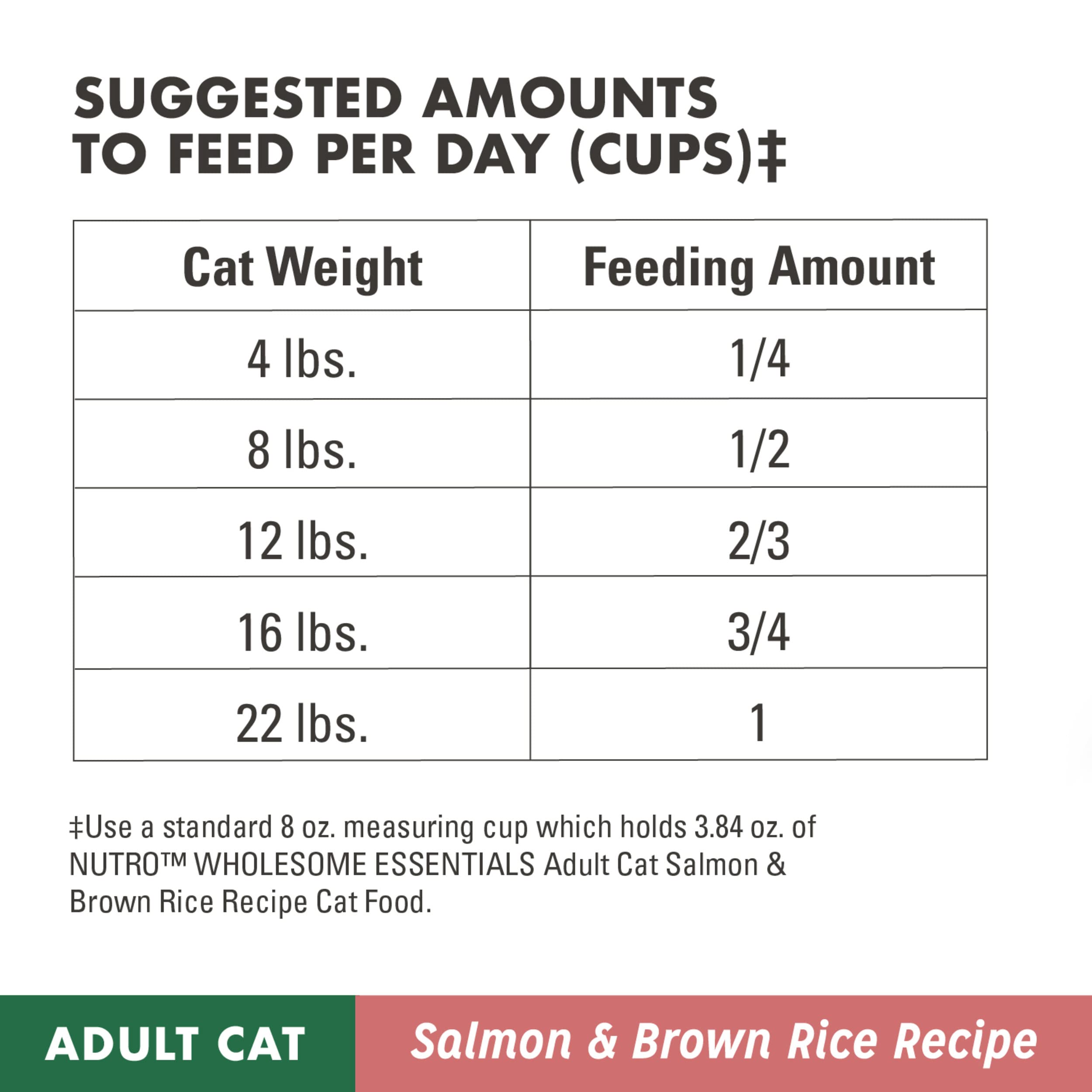 NUTRO WHOLESOME ESSENTIALS Adult Natural Dry Cat Food Salmon & Brown Rice Recipe, 3 lb. Bag