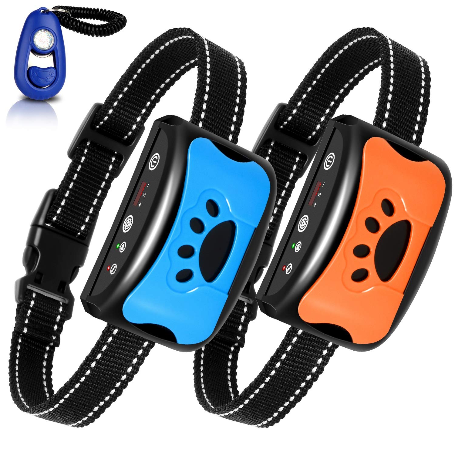 Batvox Bark Collar 2 Pack Rechargeable No Harm Dog Barking Collar With Vibration, Sound And No Shock For Small Medium Large Dogs
