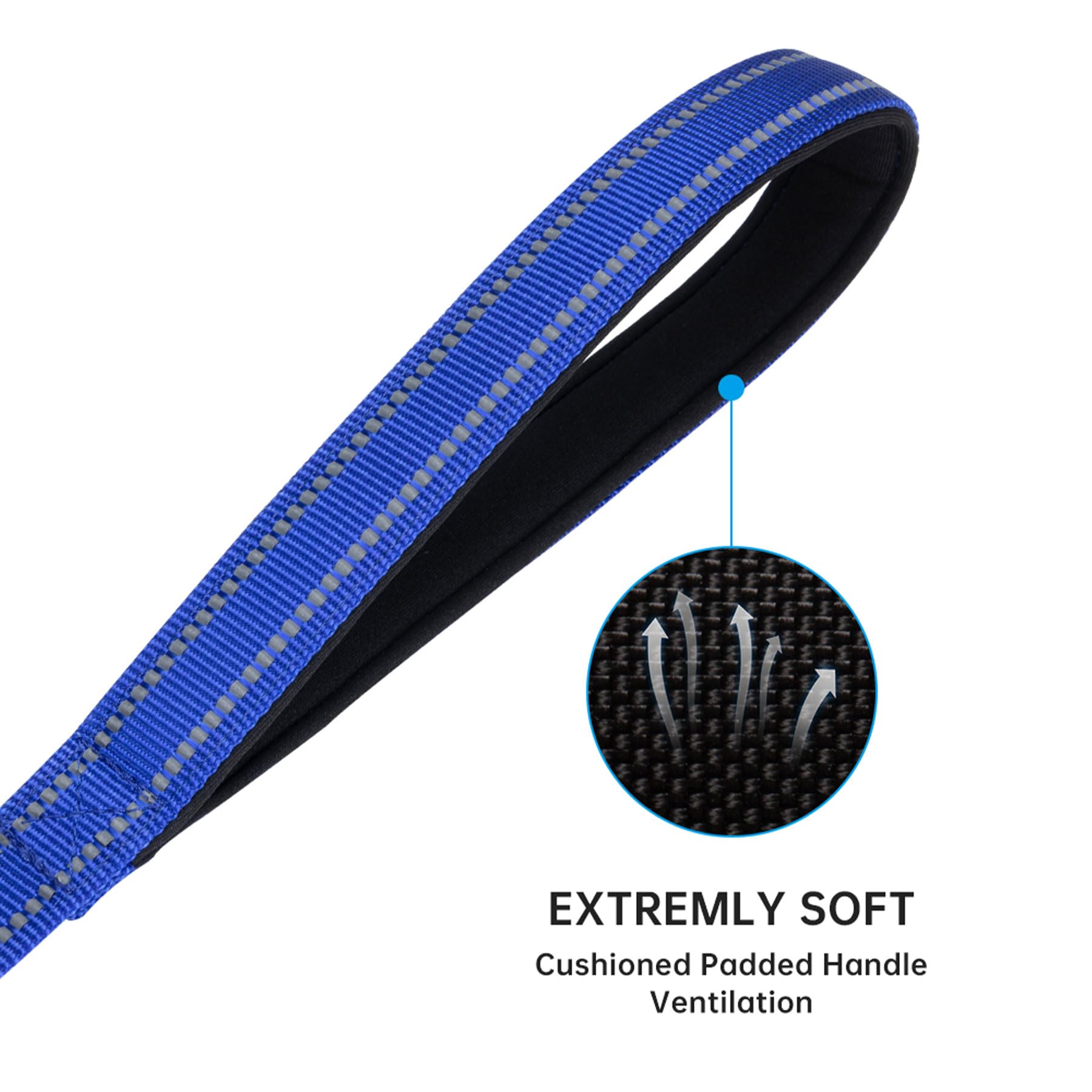 Excellent Elite Spanker Reflective Dual Dog Leash 5Ft Purple