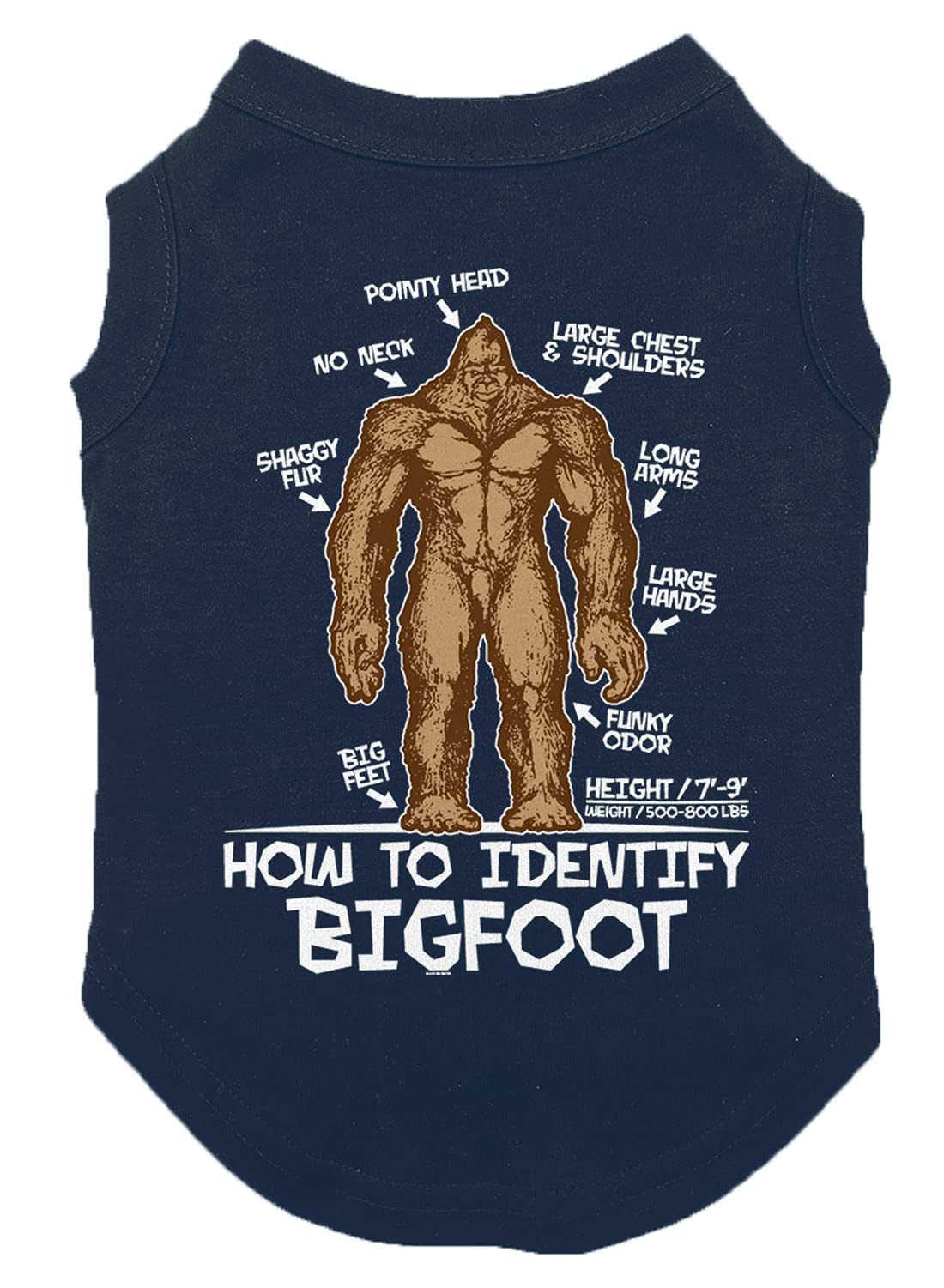 How To Identify Bigfoot - Dog Shirt (Navy, 3X-Large)