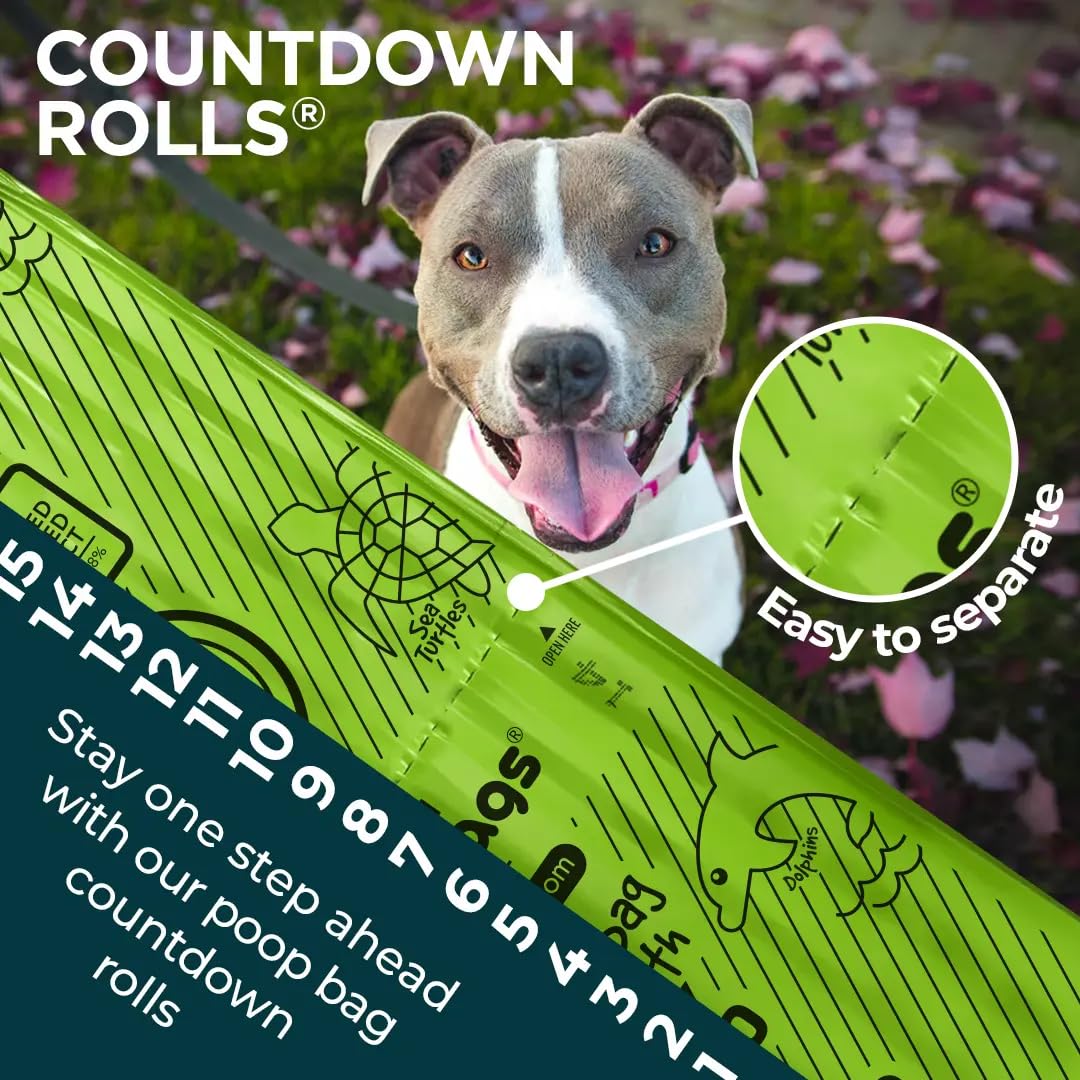 The Original Poop Bags Dog Poop Bags Rolls - 38% Plant-Based, Usda Certified, Unscented, Leak-Proof & Durable Waste Bags For Dog