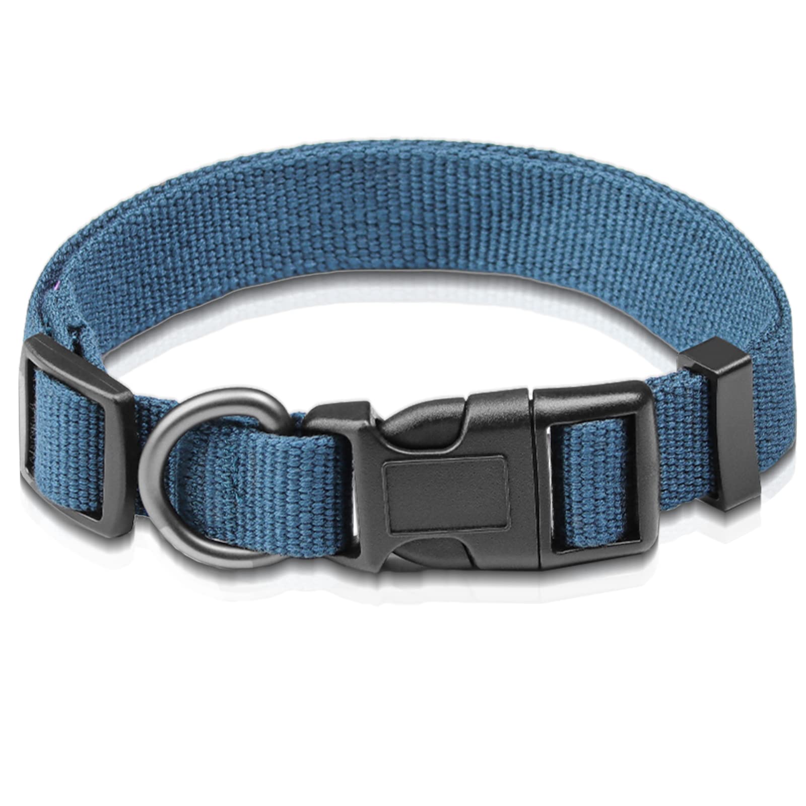 Pawhuggies Blue Dog Collar For Medium Size Dog, Breathable, Anti-Odor & Soft, Comfortable For Sensitive Skin Puppies, 90% Bamboo