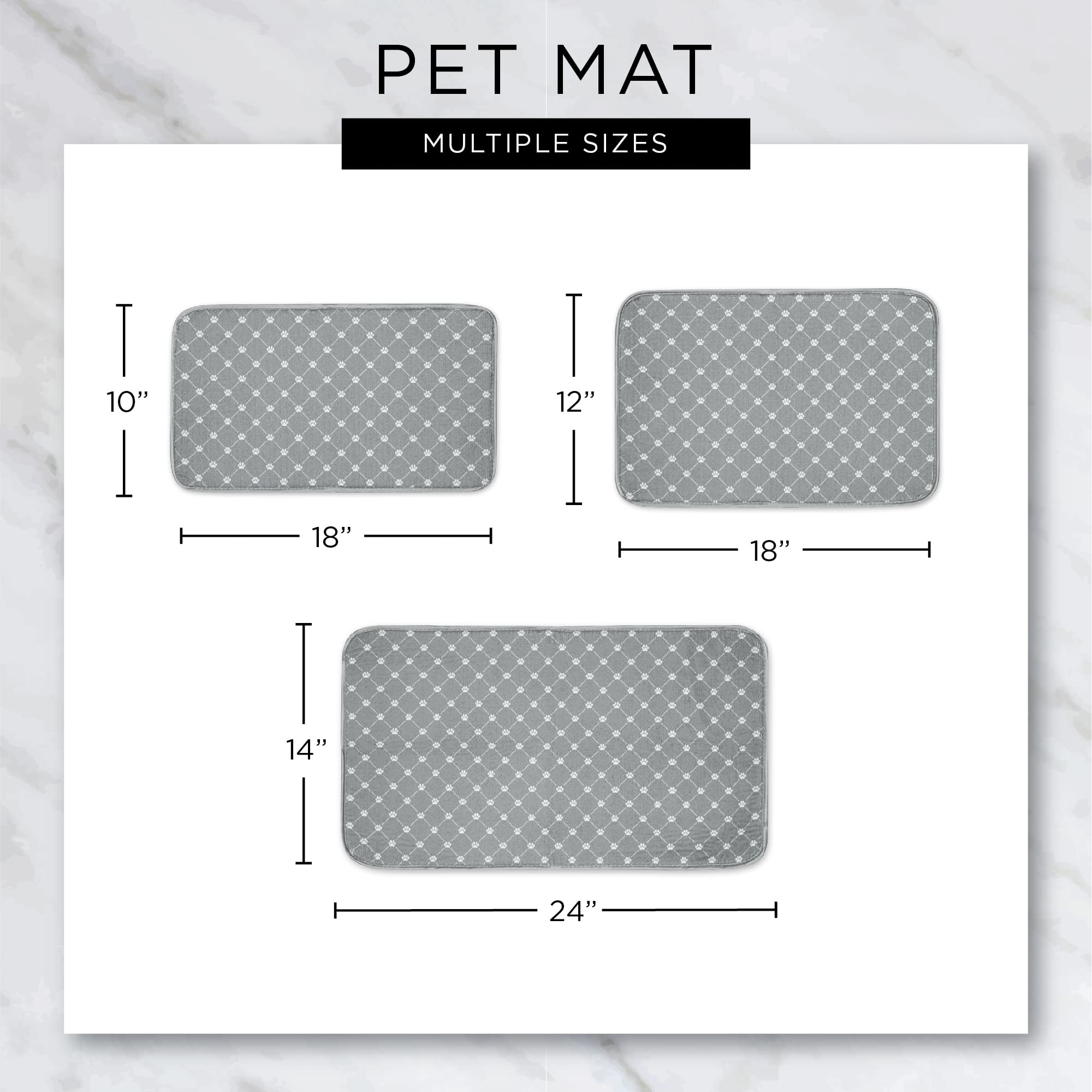 BROWN STRIPE EMBROIDERED PAW PET MAT SMALL