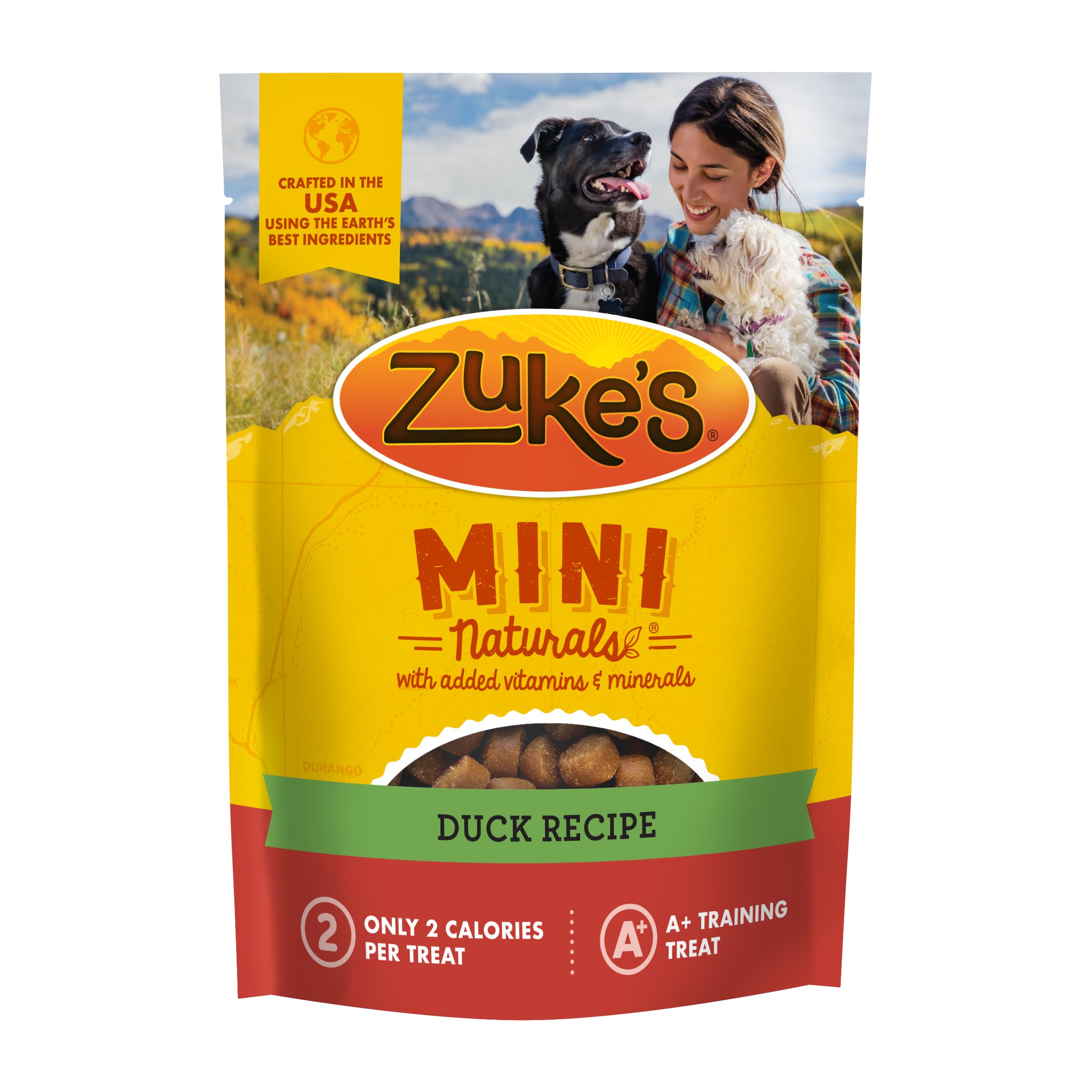 Zukes Mini Naturals Soft Dog Treats for Training, Soft and Chewy Dog Training Treats with Duck Recipe