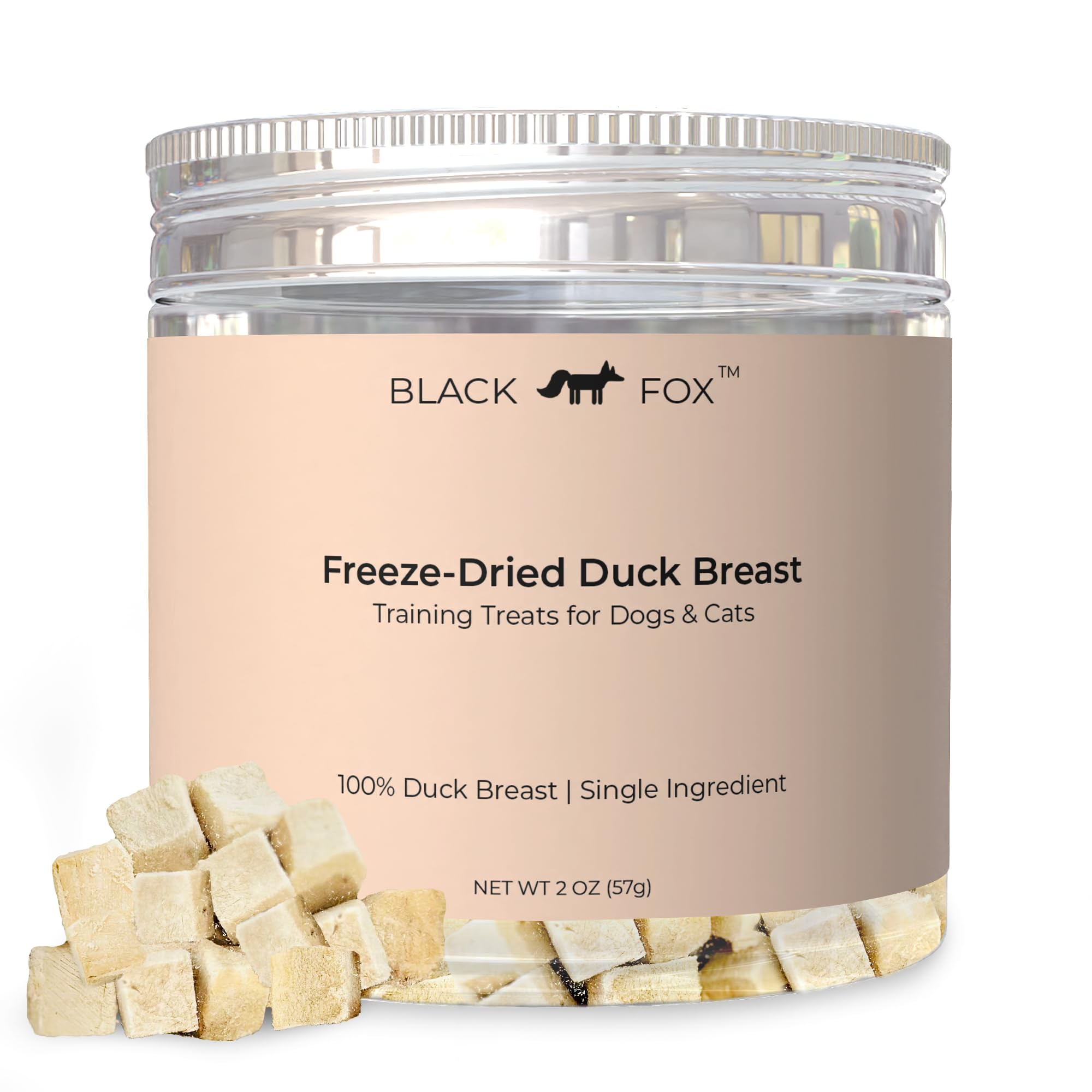 BLACK FOX Freeze-Dried Duck Breast Dog Treats | 2oz All Natural, Human Grade, Healthy Cat Treats