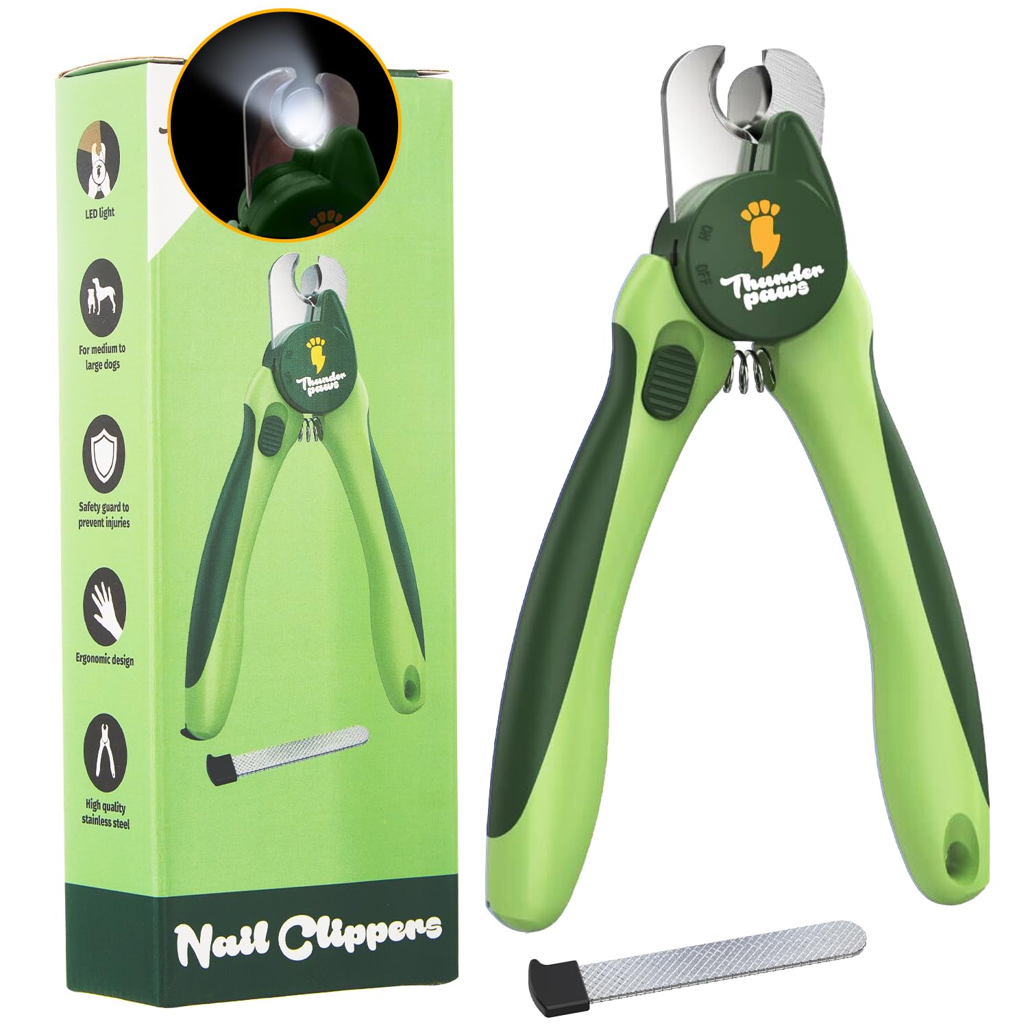 Thunderpaws Professional-Grade Nail Clippers for Dogs Nail Trimmer with Safety Guard and Nail File - Nail Clippers for Large Dog