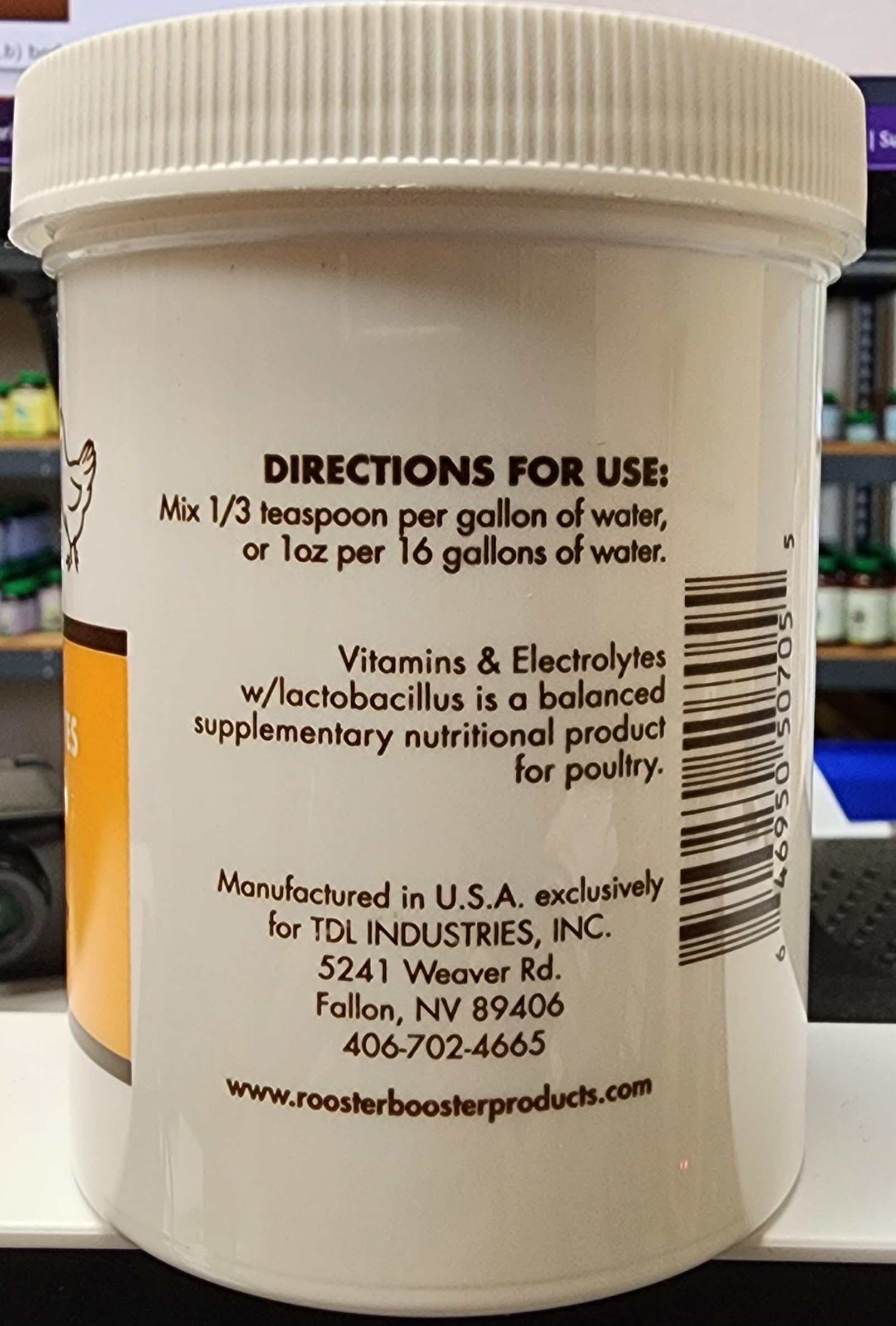 Rooster Booster Vitamins and Electrolytes with Lactobacillus, Natural, 8 oz.