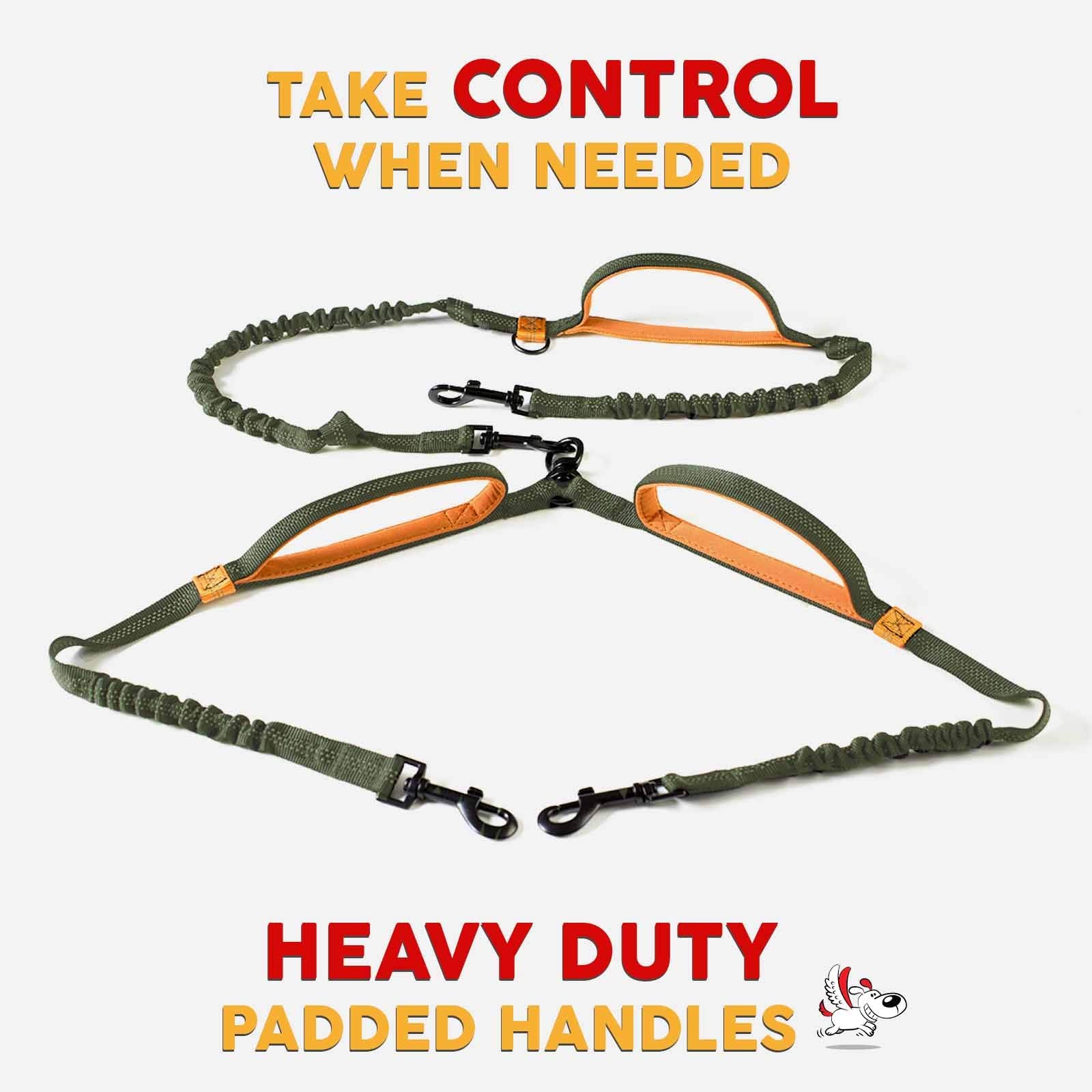 Exquisite Hands-Free Leash For Two Large Dogs - Perfect For Active Pet Owners - Comfortable, Durable & Ideal For Running, Walkin