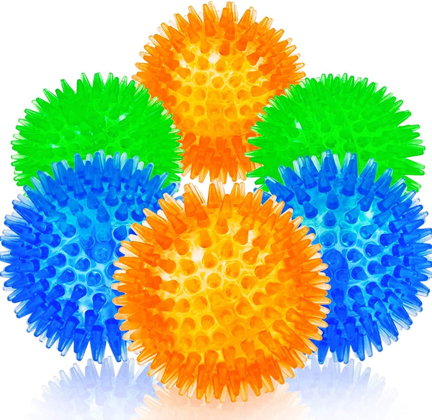 D&C Pawsspike Ball Large Led LightUp | Elastic Fetch Ball Toy For Kids & Dogs MultiColor Glow & Fun Outdoor Toy(2Pc)