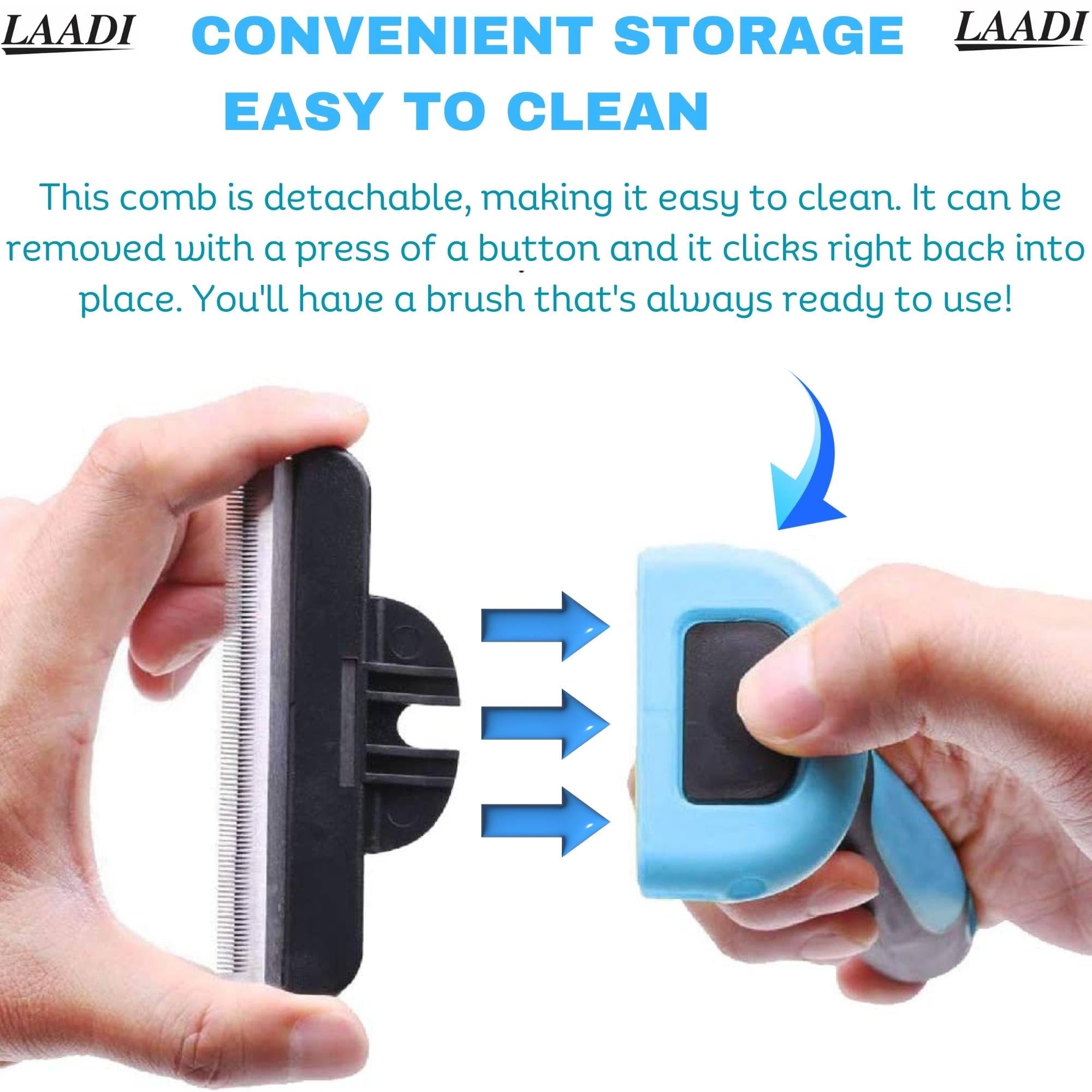 LAADI Deshedding Tool for Dogs and Cats - Reduces Shedding by Up to 95% in Less Than 10 Minutes - Professional Grooming Brush fo