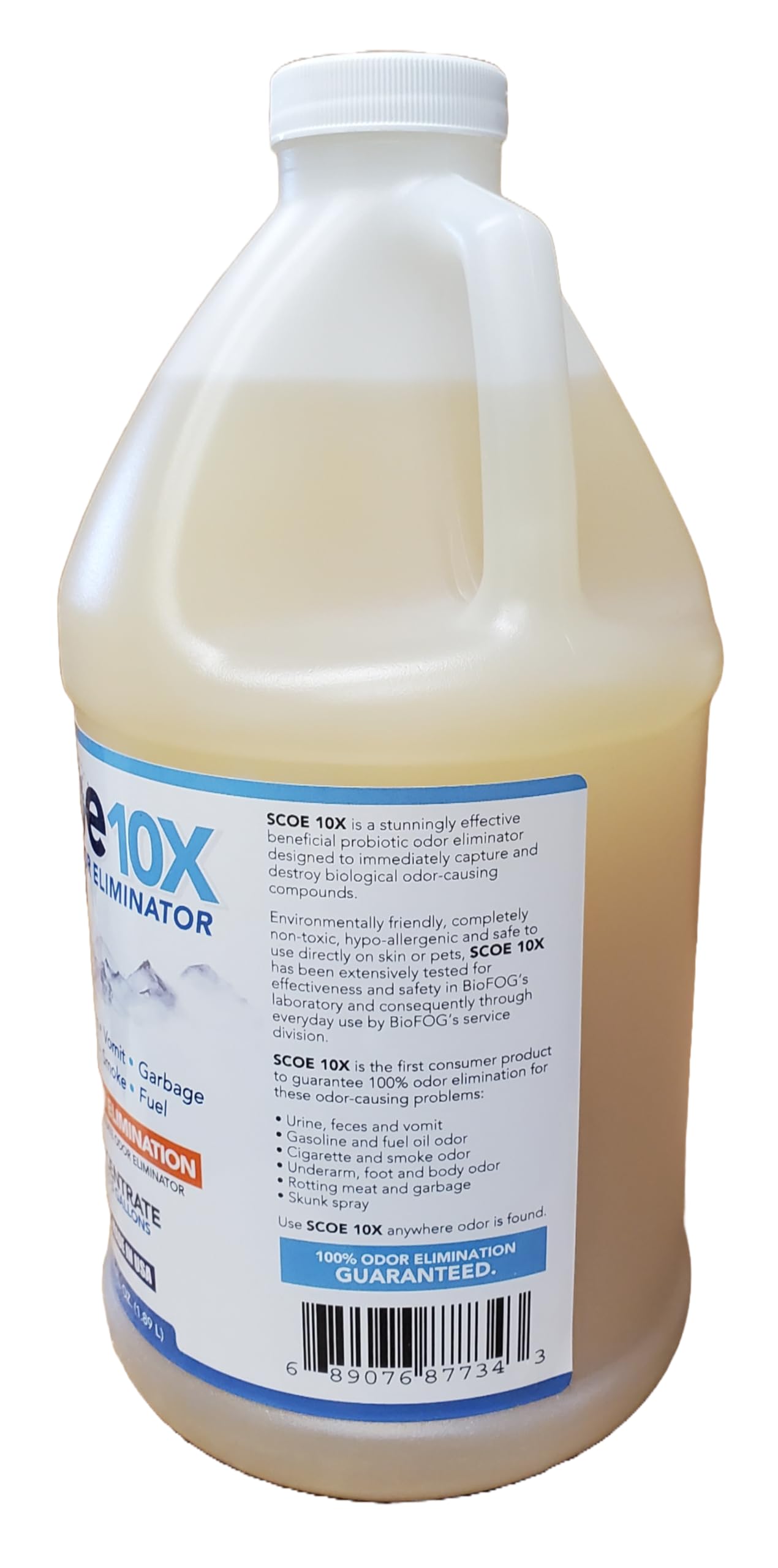 SCOE 10X Odor Eliminator Concentrate, Unscented, Makes 5 Gallons, 64 Fl Oz