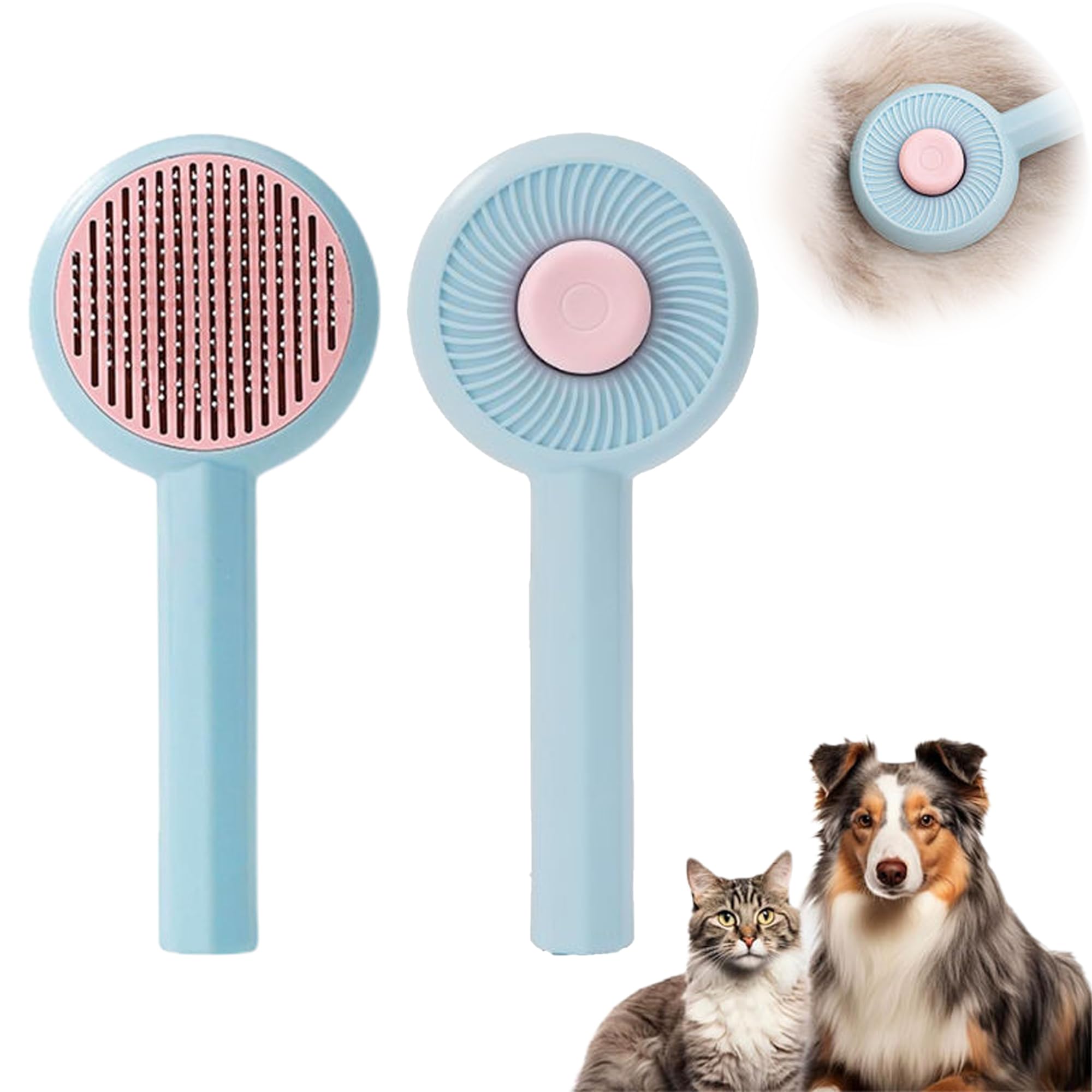 Luxury Paws SelfCleaning Pet Grooming Brush For Dogs & Cats | Slicker Brush For Shedding, Hair Removal & Massage | Easy To Clea