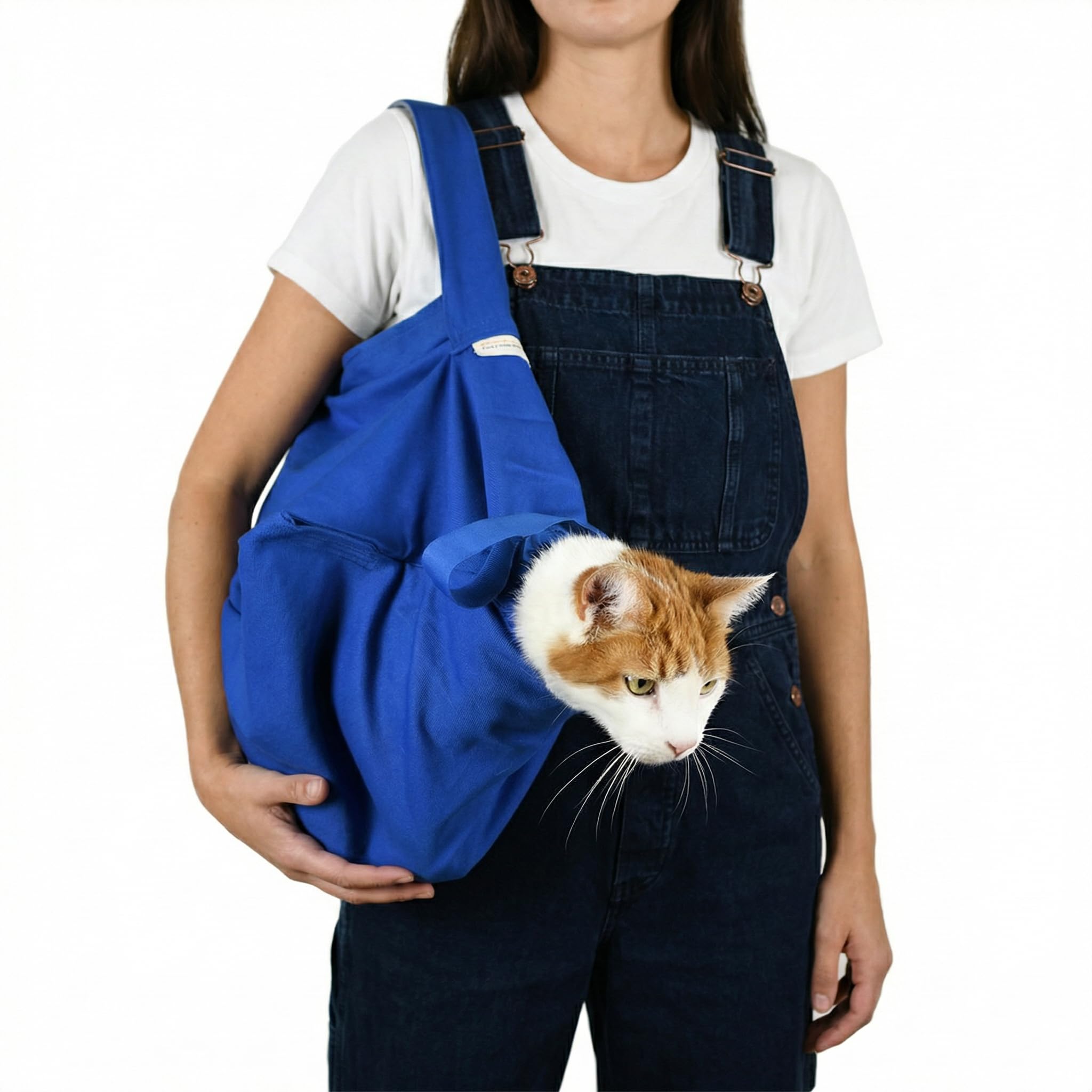 Cat-in-the-Bag Cozy Comfort Carrier - Large Cobalt Blue Cat Carrier Soft for Grooming, Vet Visits, Medication Administration, De