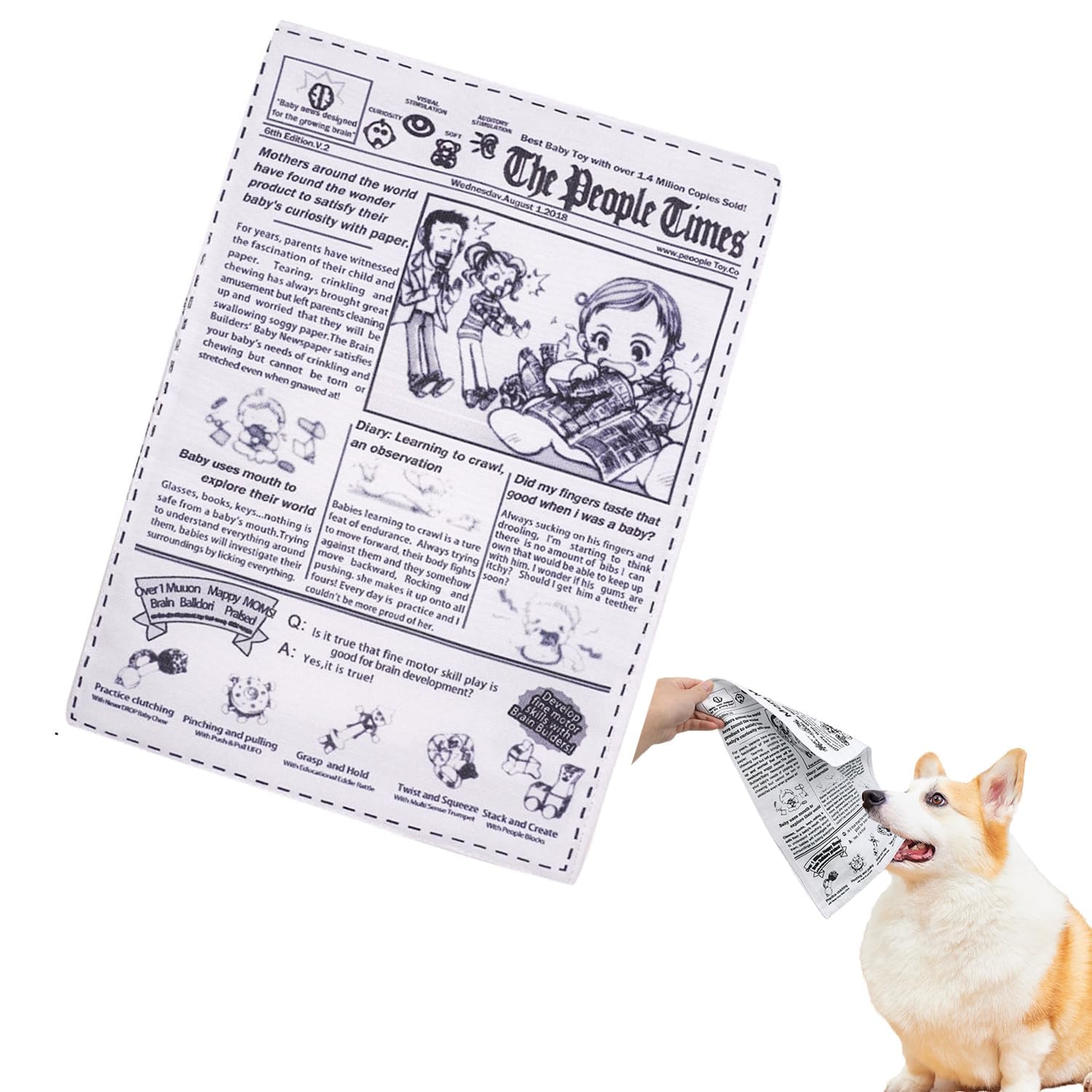 Tarini 2Pcs Dog Toys, Dog Squeaky Chew Toys  Crinkle Paper Interactive StuffingFree Dog Toys, Washable Teething Toys For Puppi