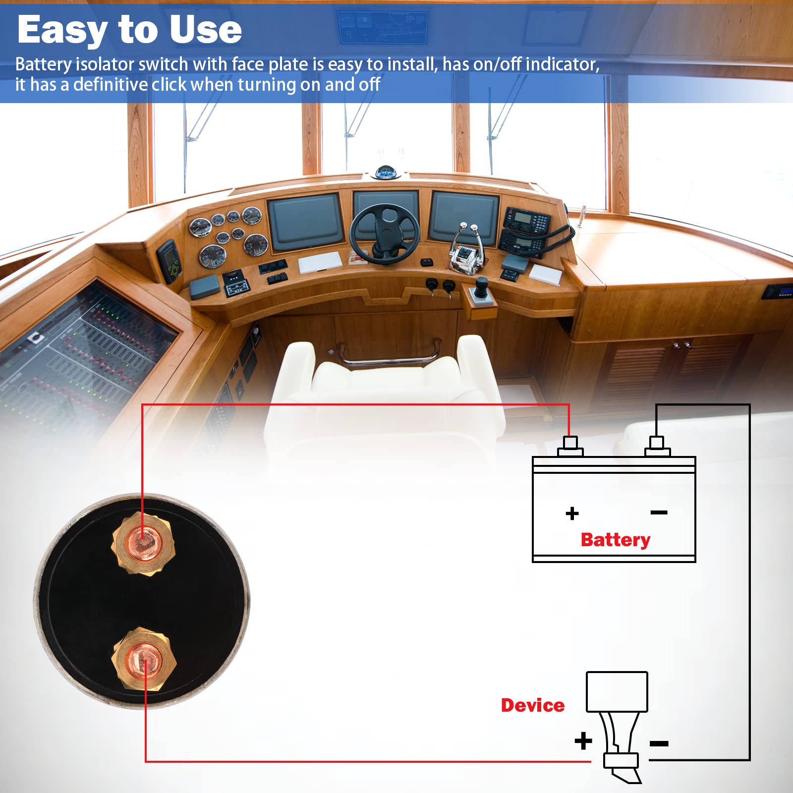 FEITON 300A High Current Battery Disconnect Switch, 12-48V On/Off Isolator for Car, RV, Truck, Boat, ATV - Power Cut Off Killer Switch