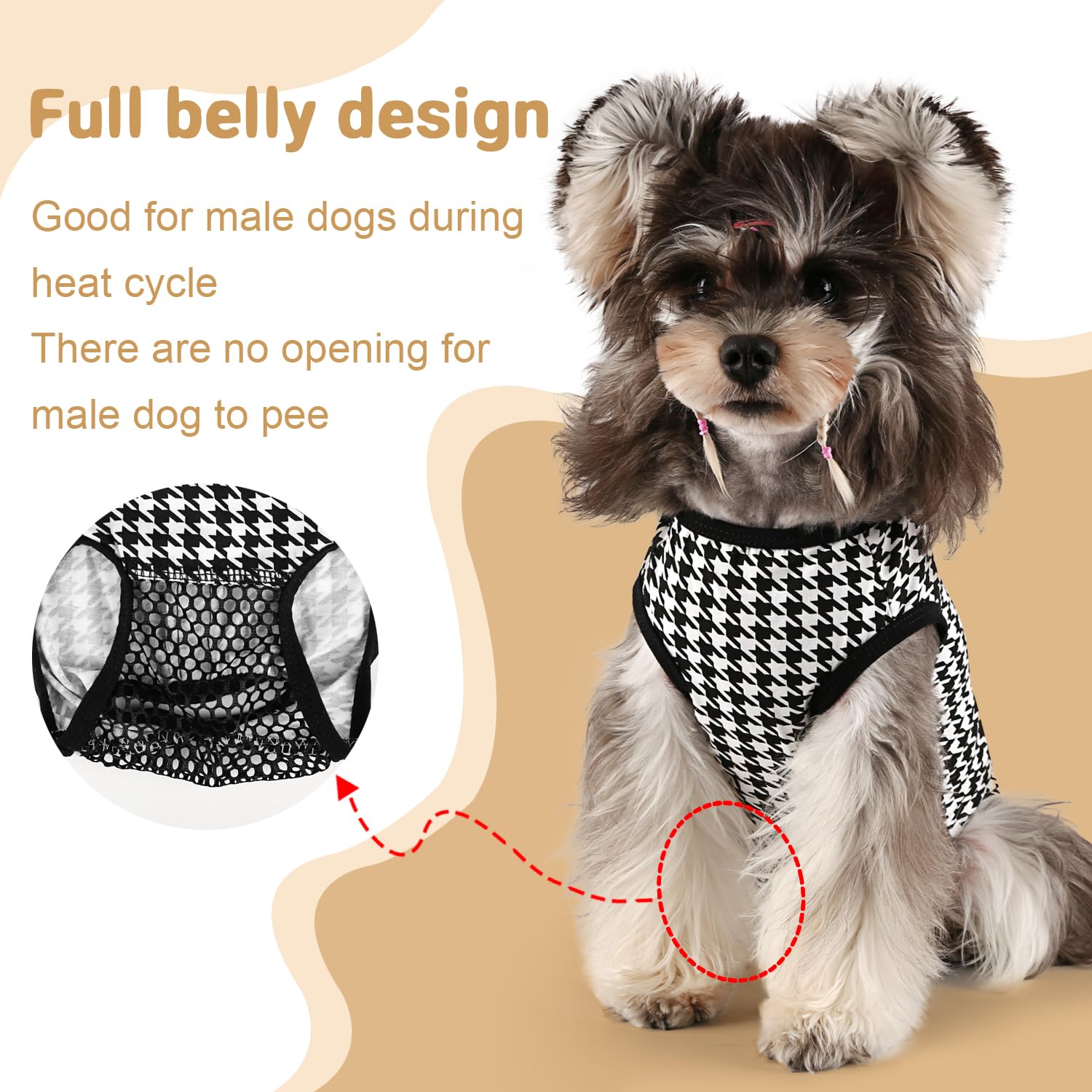 Etdane Dog Period Diapers Small Dog Period Suit Dog Sanitary Panties For Male Female Dogs Diaper Cover For Heat Plover Plaid Med