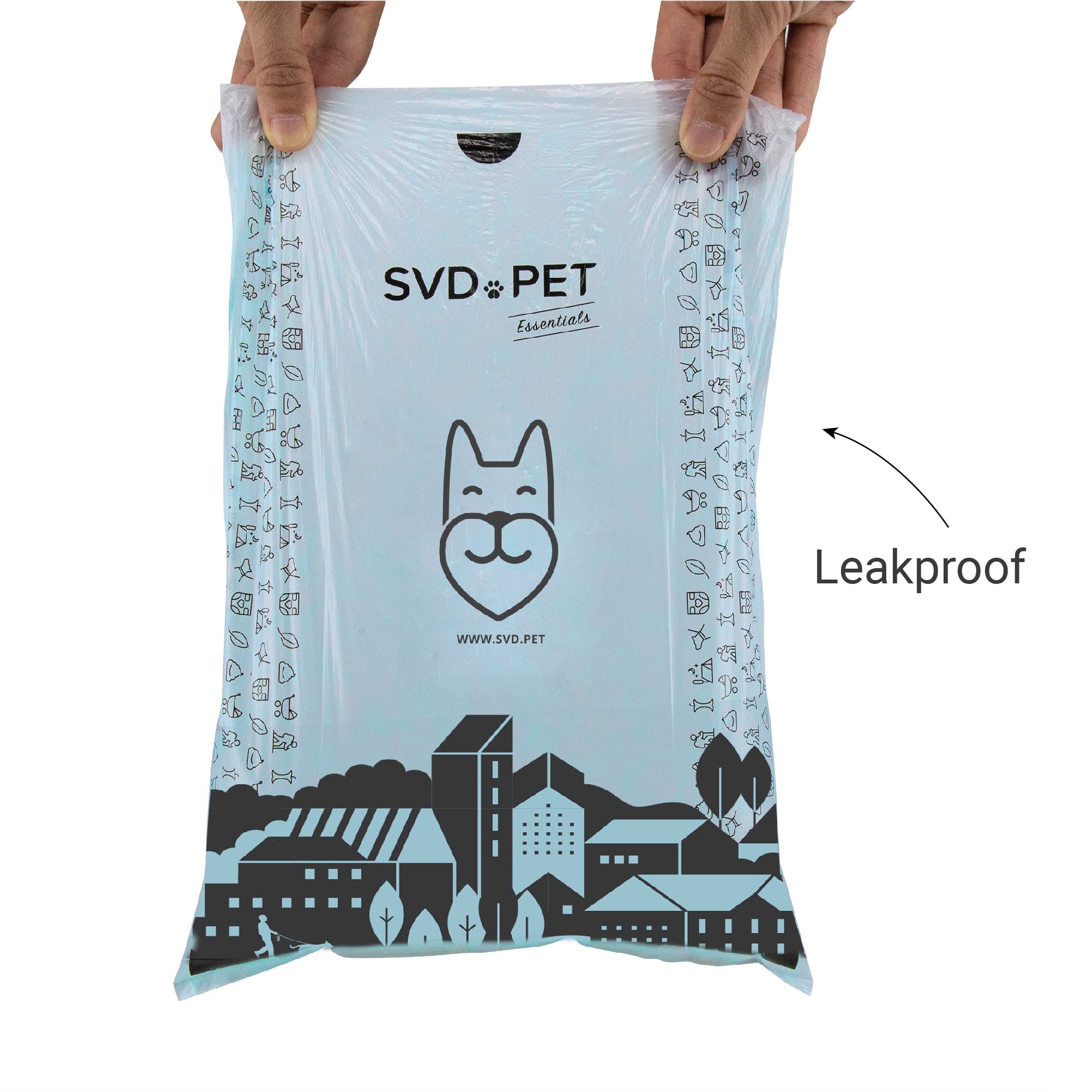 SVD.PET Dog Poop Bags - 120 Unscented, Extra Thick, 100% Leak-Proof - 8 Rolls, 120 Count, Plastic, Ideal for Waste Disposal