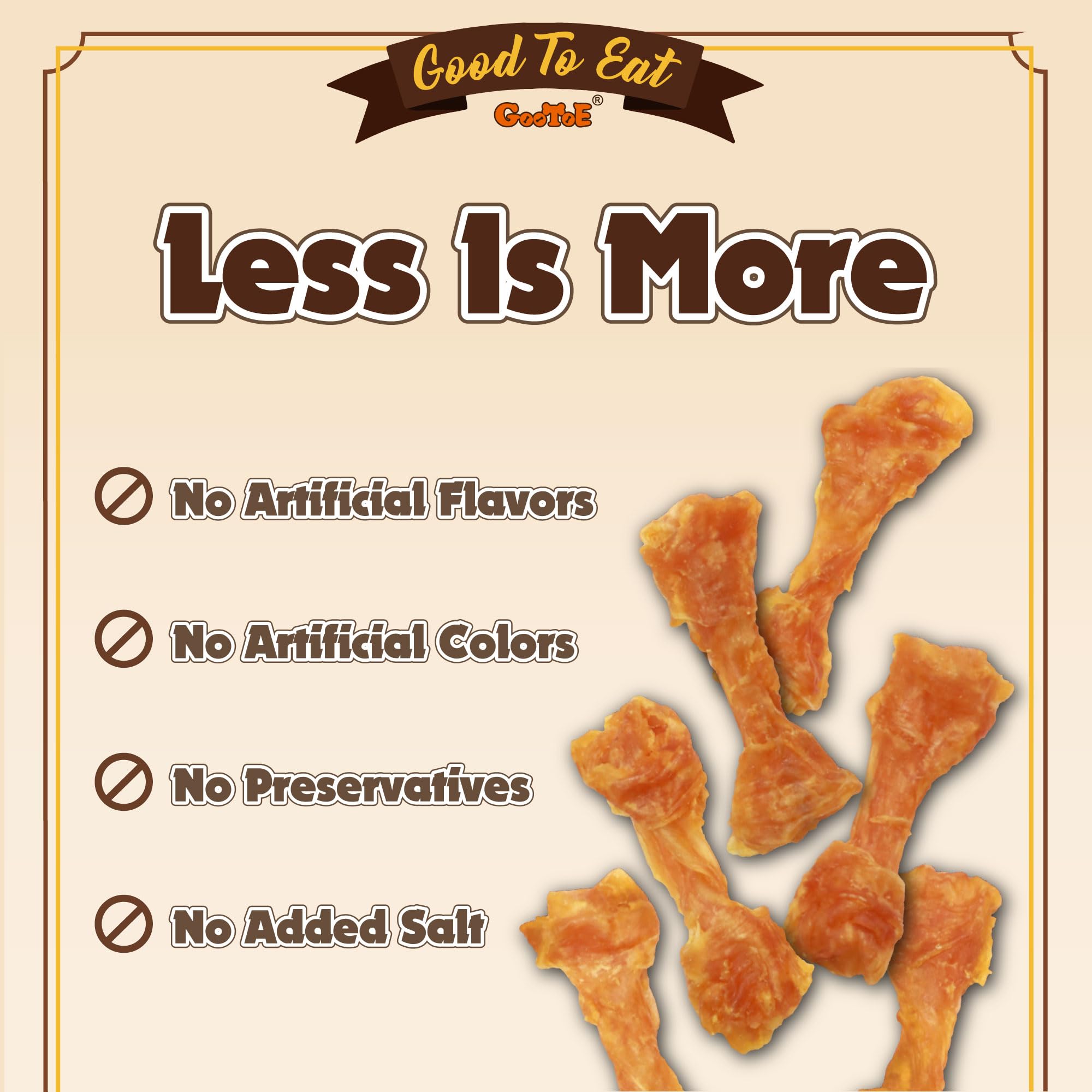 Gootoe Turkey Tendon Dog Treats, Bone (S) 1 lb, 100% USA Sourced Turkey, Natural Snack, Premium Puppy Chews, Hypoallergenic, Raw