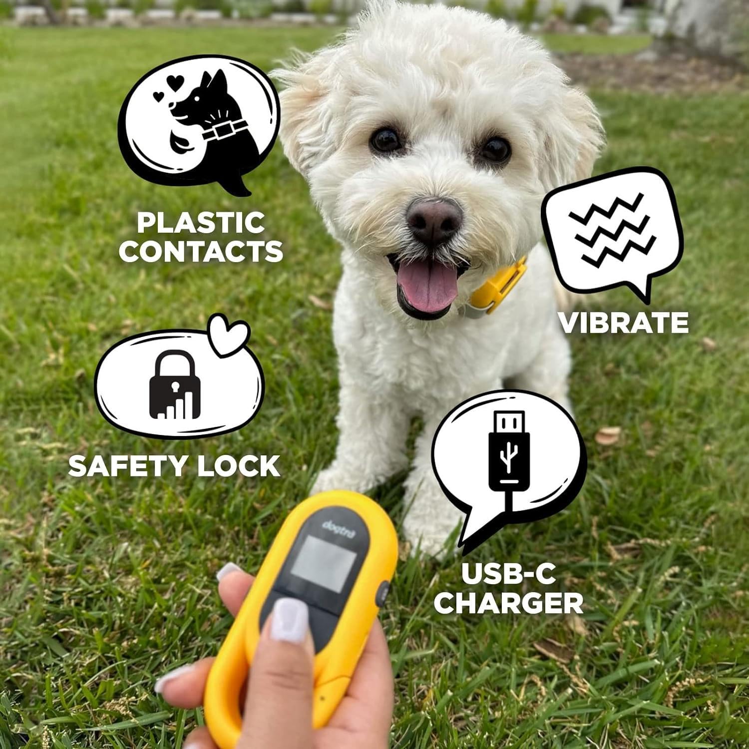 Dogtra Cue Yellow - E-Collar For Dogs Training Collar With Remote - Training Made Easy For Everyday Dog Owners - Gentle Vibratio
