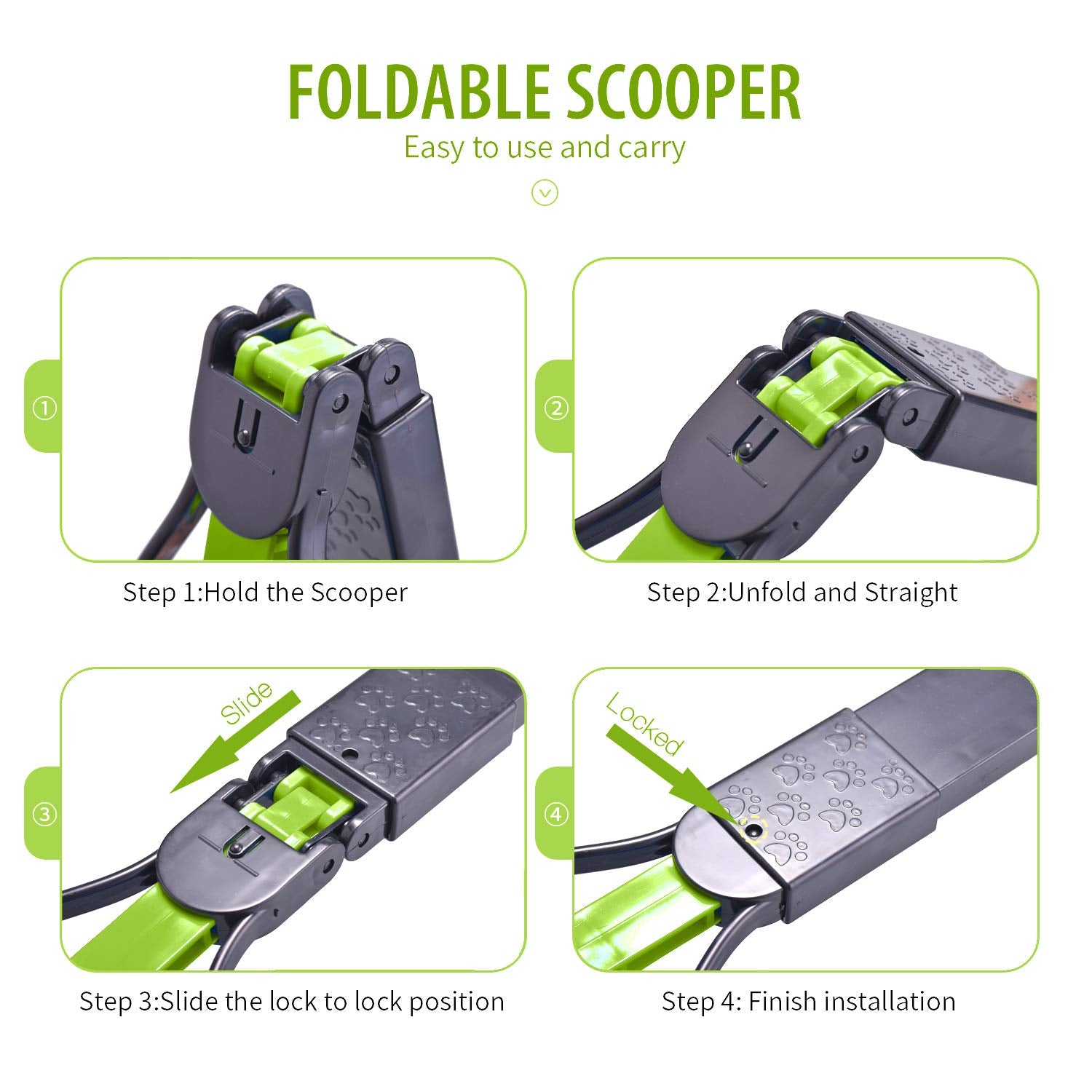 Ppogoo Non-Breakable Pet Pooper Scooper For Dogs And Cats With Long Handle High Strength Material And Durable Spring For Easy Grass And Gravel Pick Up