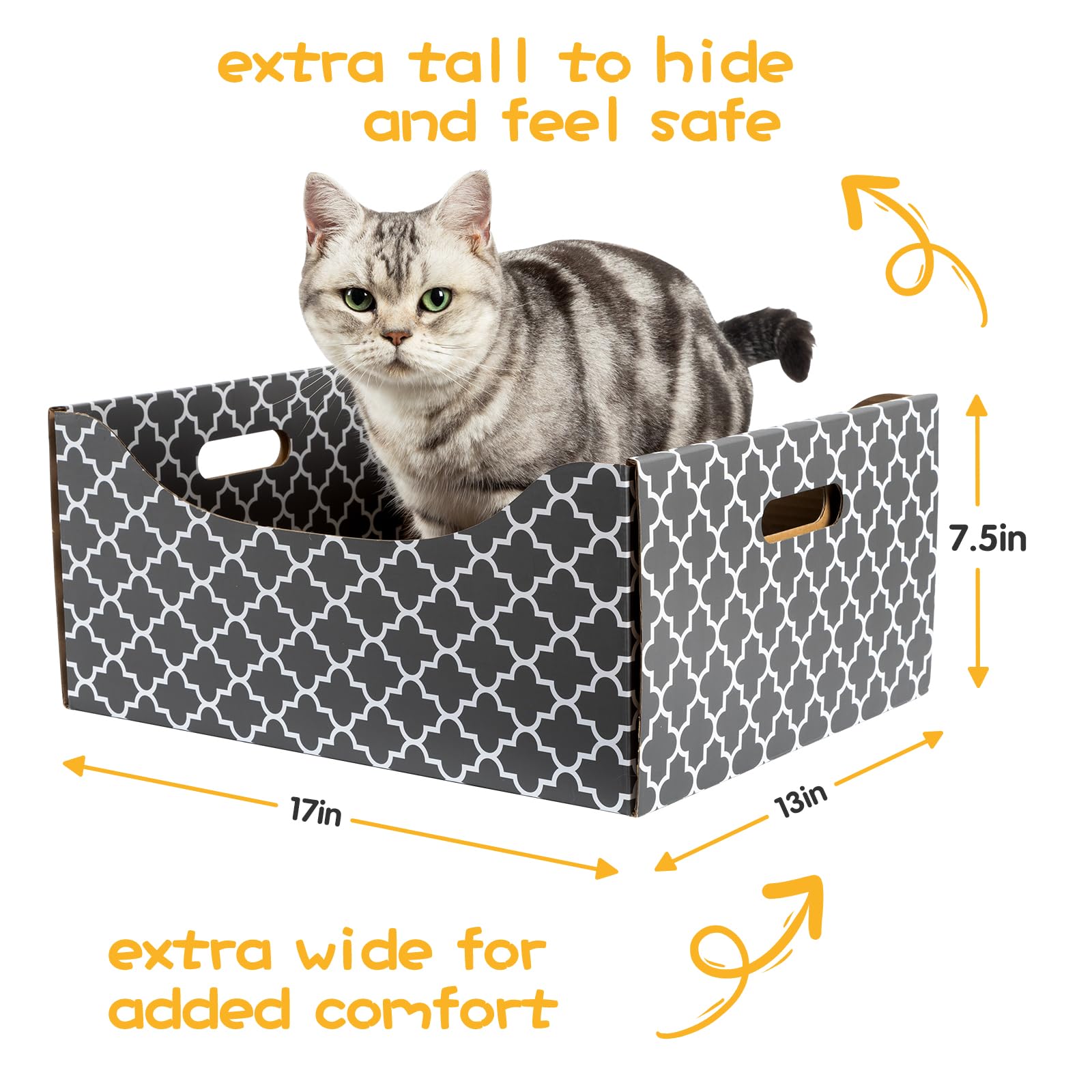 [Ultra-Large] Cardboard Cat Scratcher Box, Heavy Duty Cat Scratcher Bed With Double-Sided Scratch Pad, Sturdy And Refillable, Id