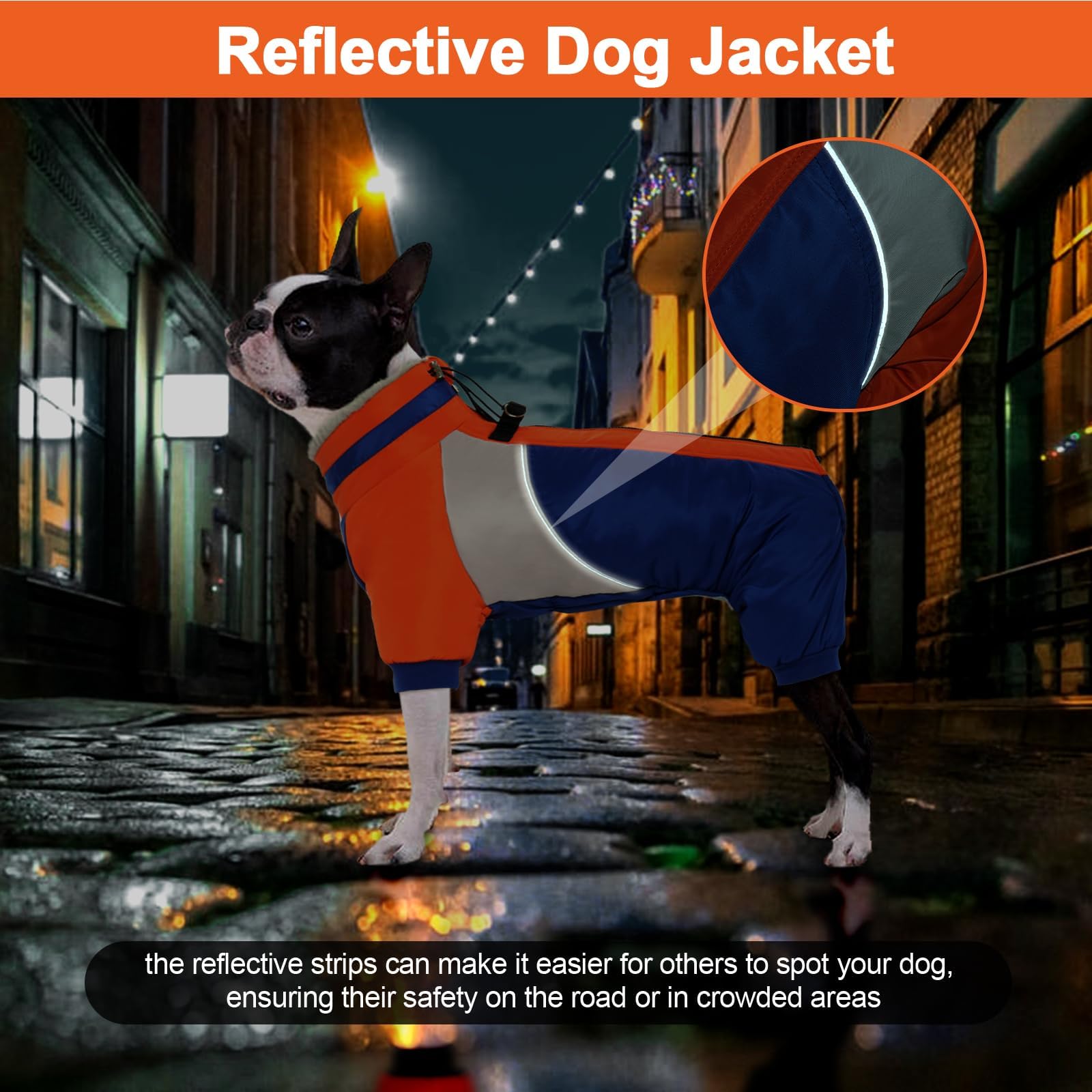 Kuoser Fullbody Dog Coat - Large Dog Winter Coat With Built-In Harness, Reflective Jacket, Snowsuit For Shiba Inu, French Bulldo