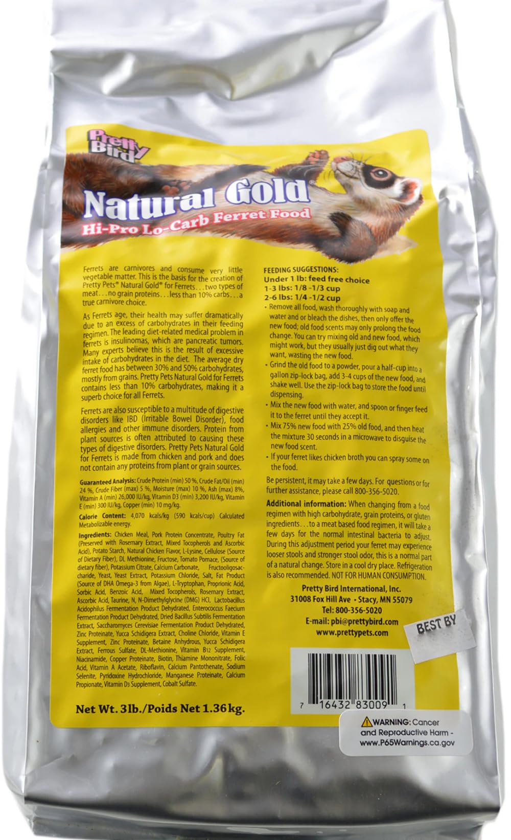 Natural Gold Ferret Food - 3 lb.