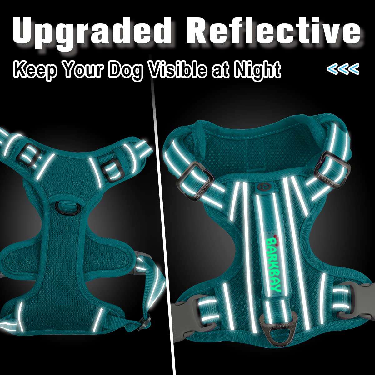 BARKBAY No Pull Dog Harness - Heavy Duty, Reflective, Easy Control Handle, X-Large (Chest: 31-38”), Ocean Blue, Model IDMH003XL