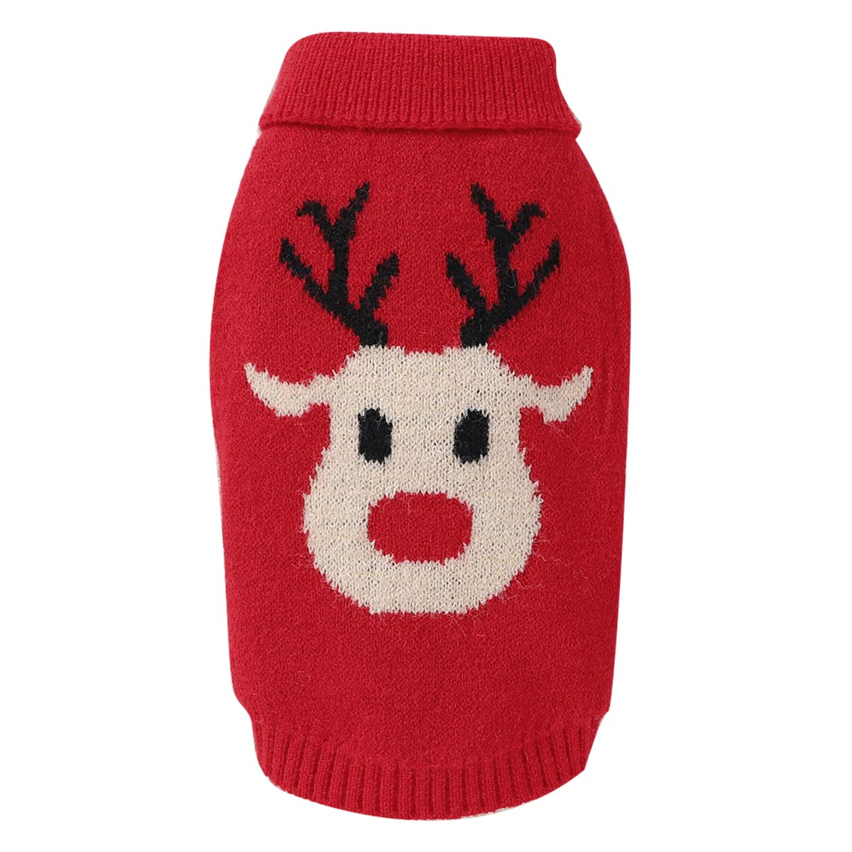 Zjyufy Christmas Dog Sweater Small Dog Girl Sweater Xmas Soft Warm Reindeer Sweater Small Dog Knitted Sweater For Teacup Poodles
