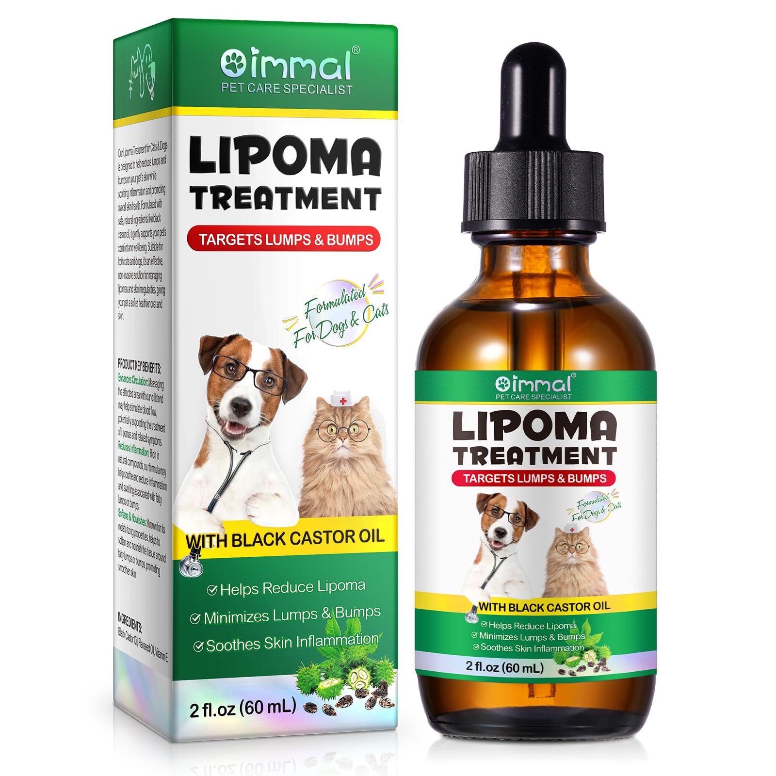 Lipoma Treatment for Dogs with Castor Oil for Lipomas, Soften Fatty Lumps & Bumps, Soothes & Nourishes Pet Skin, Helps Reduce Li