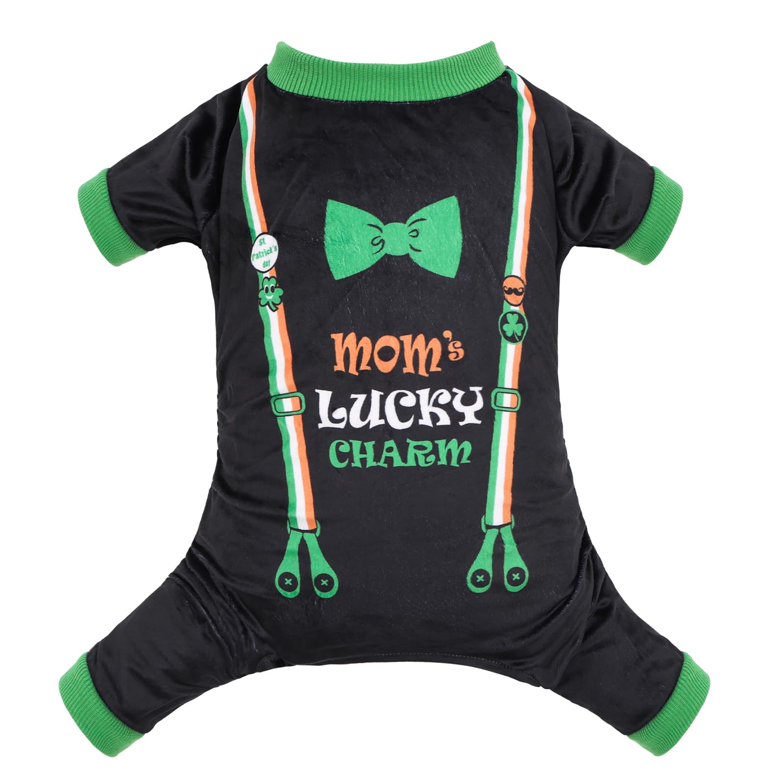 Cutebone Dog Pajamas St.Patrick'S Day Puppy Onesies Small Dogs Soft Pjs Coat Cat Apparel Comfy Pet Clothes Outfit Doggie Bodysui