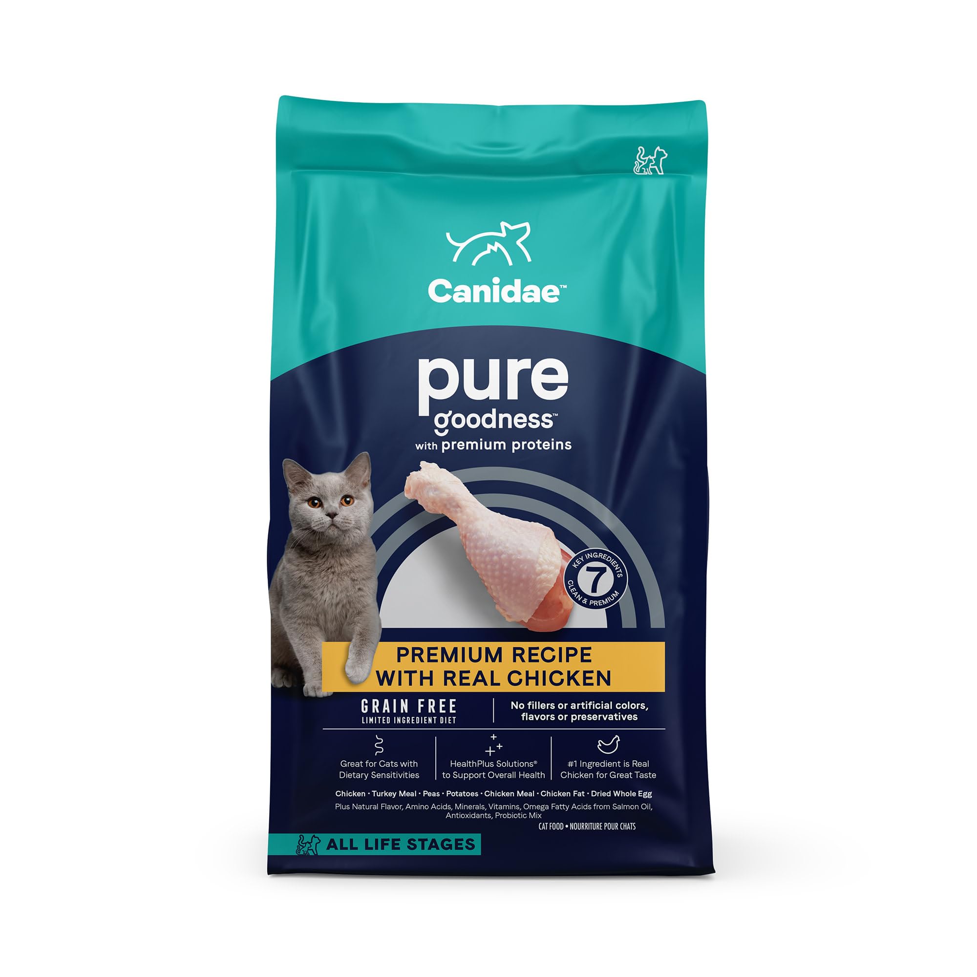 Canidae Pure Limited Ingredient Premium Dry Cat Food, Real Chicken Recipe, 10 lbs, Grain Free