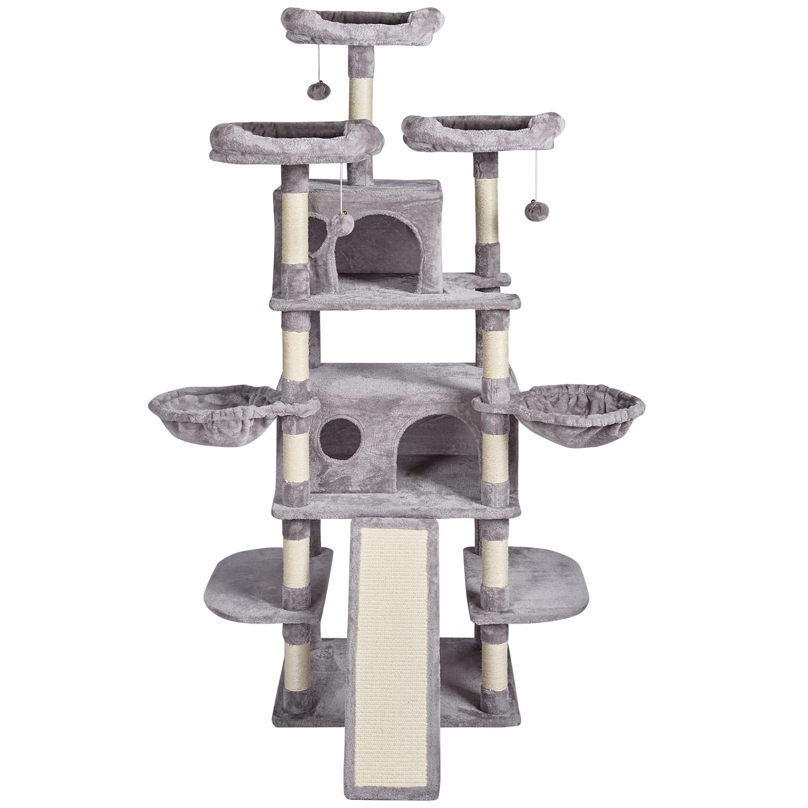 VEVOR Cat Tree 68.5 Cat Tower for Indoor Cats with Cat Condos Scratching Post