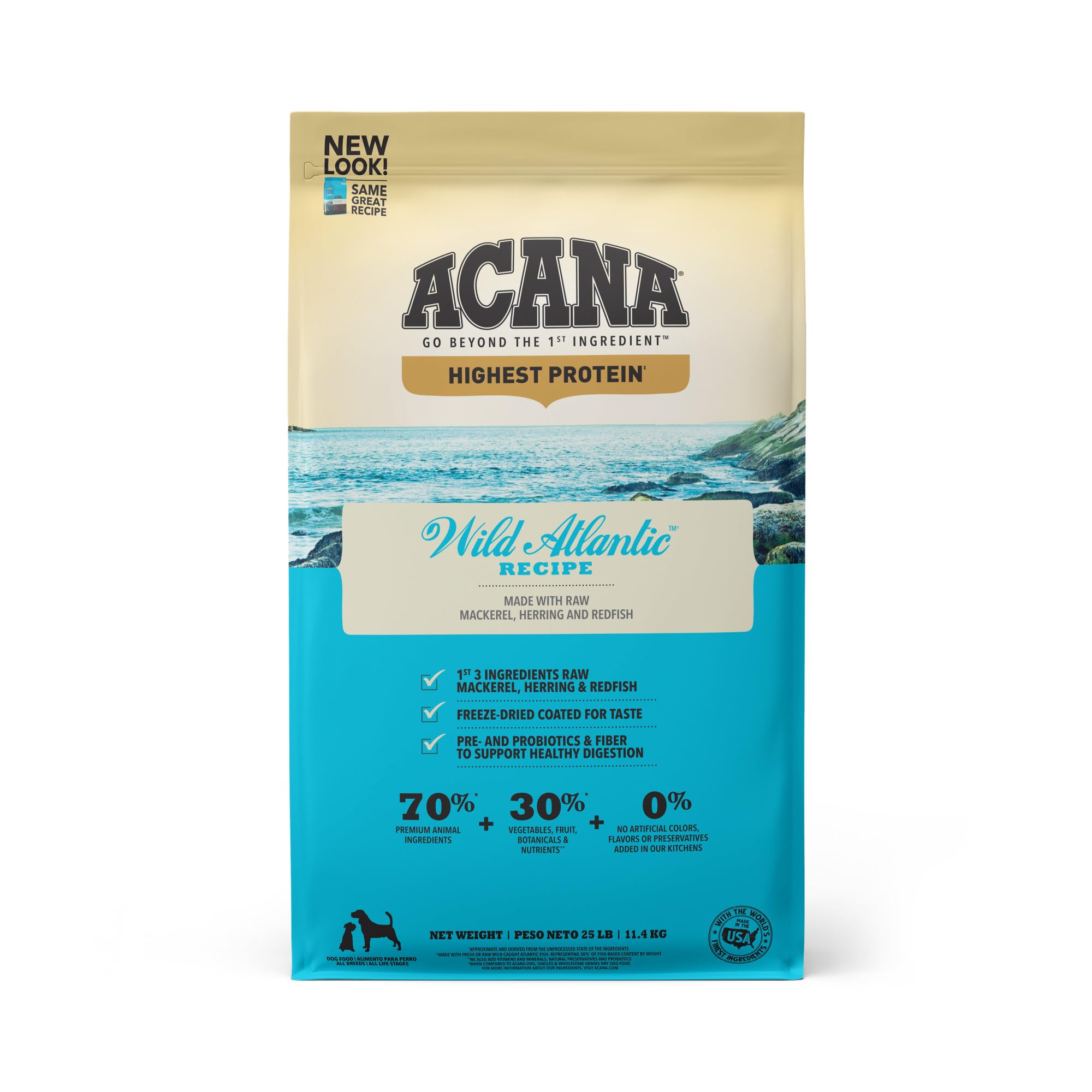 ACANA Highest Protein Dry Dog Food, Wild Atlantic, Fish Recipe, 25lb