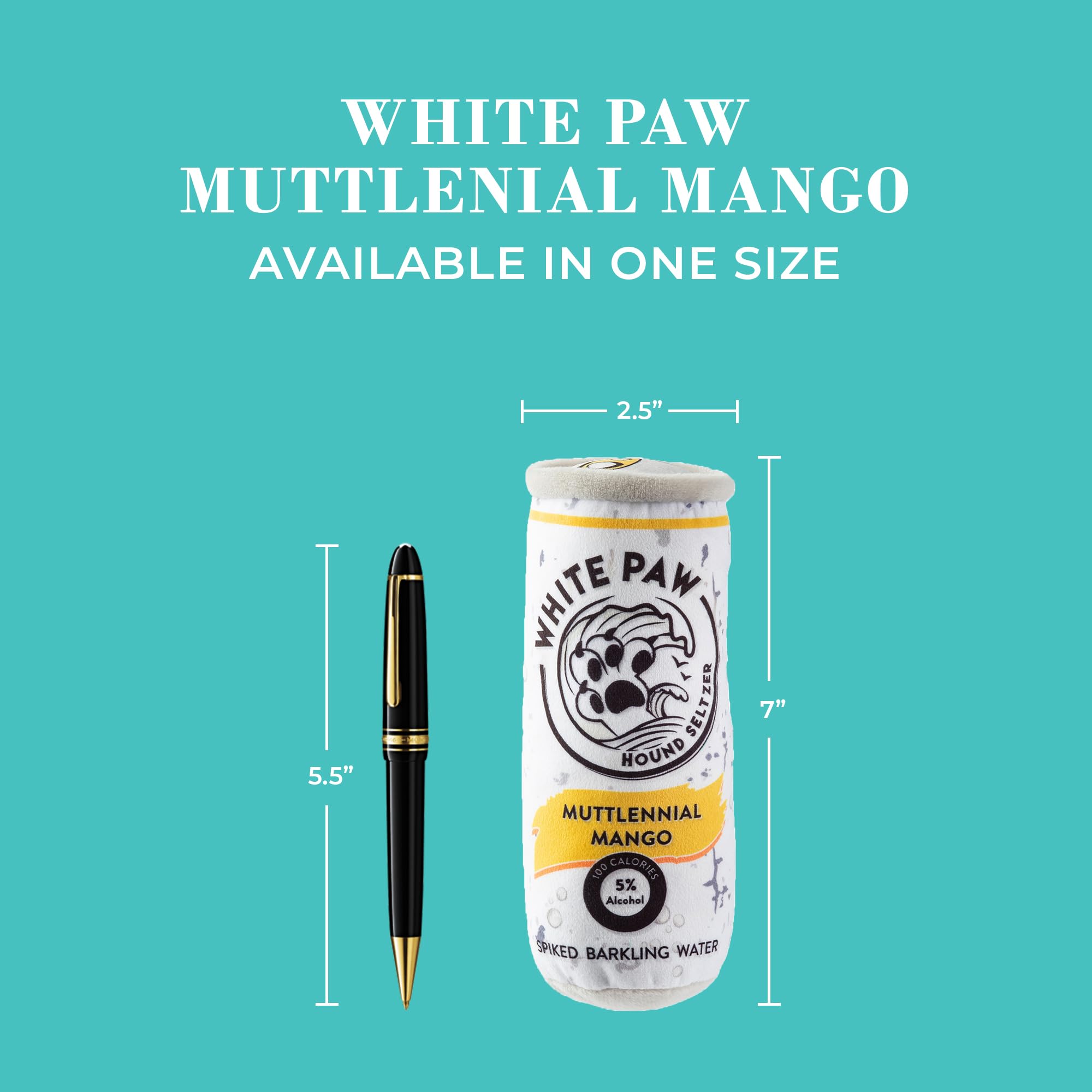 Haute Diggity Dog White Paw Muttlenial Mango, Plush Designer Dog Toys With Interactive Squeaker, Stimulating Pet Enrichment, Mac