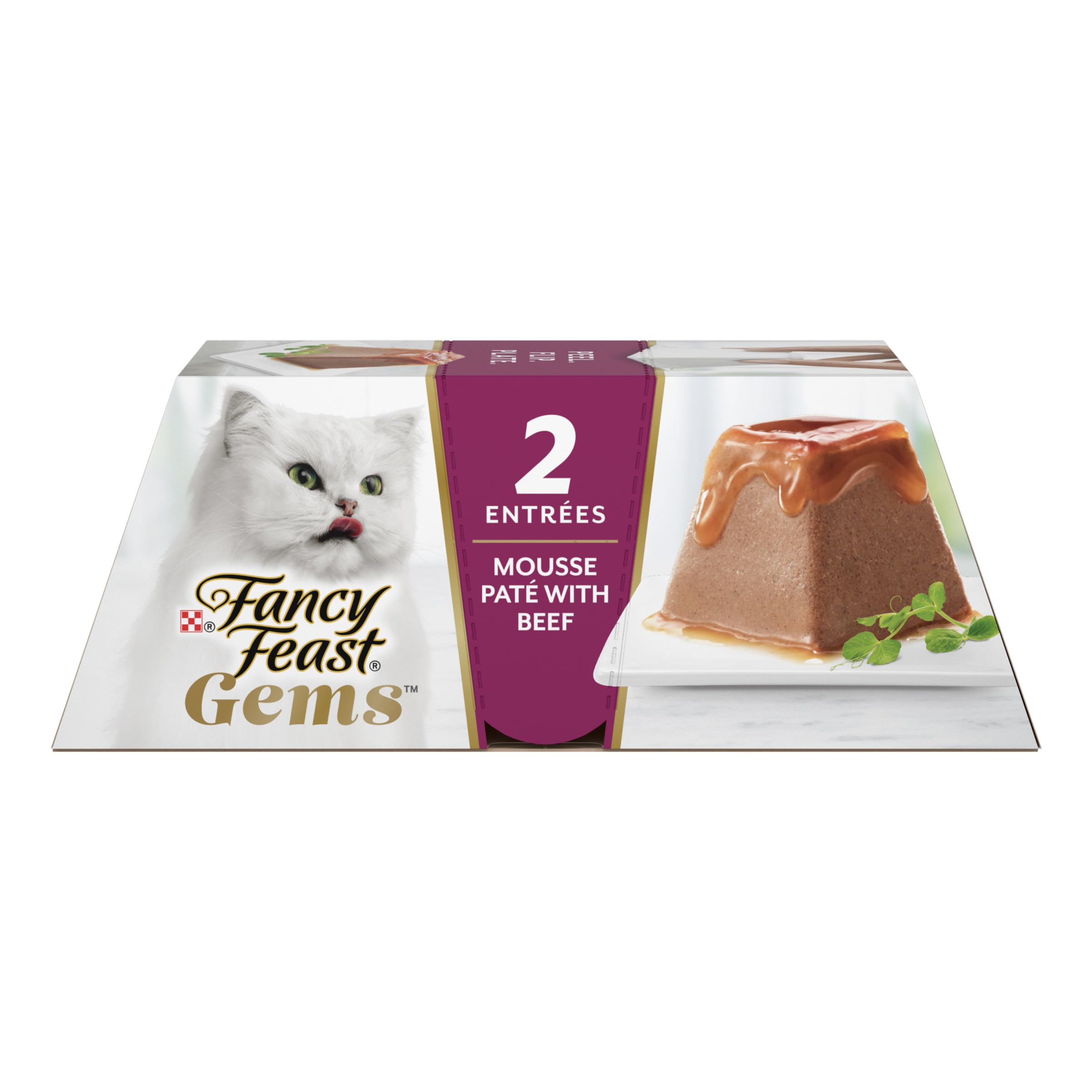 Fancy Feast Gems Pate Cat Food Mousse with Beef and a Halo of Savory Gravy Cat Food - (Pack of 8) 4 oz. Boxes