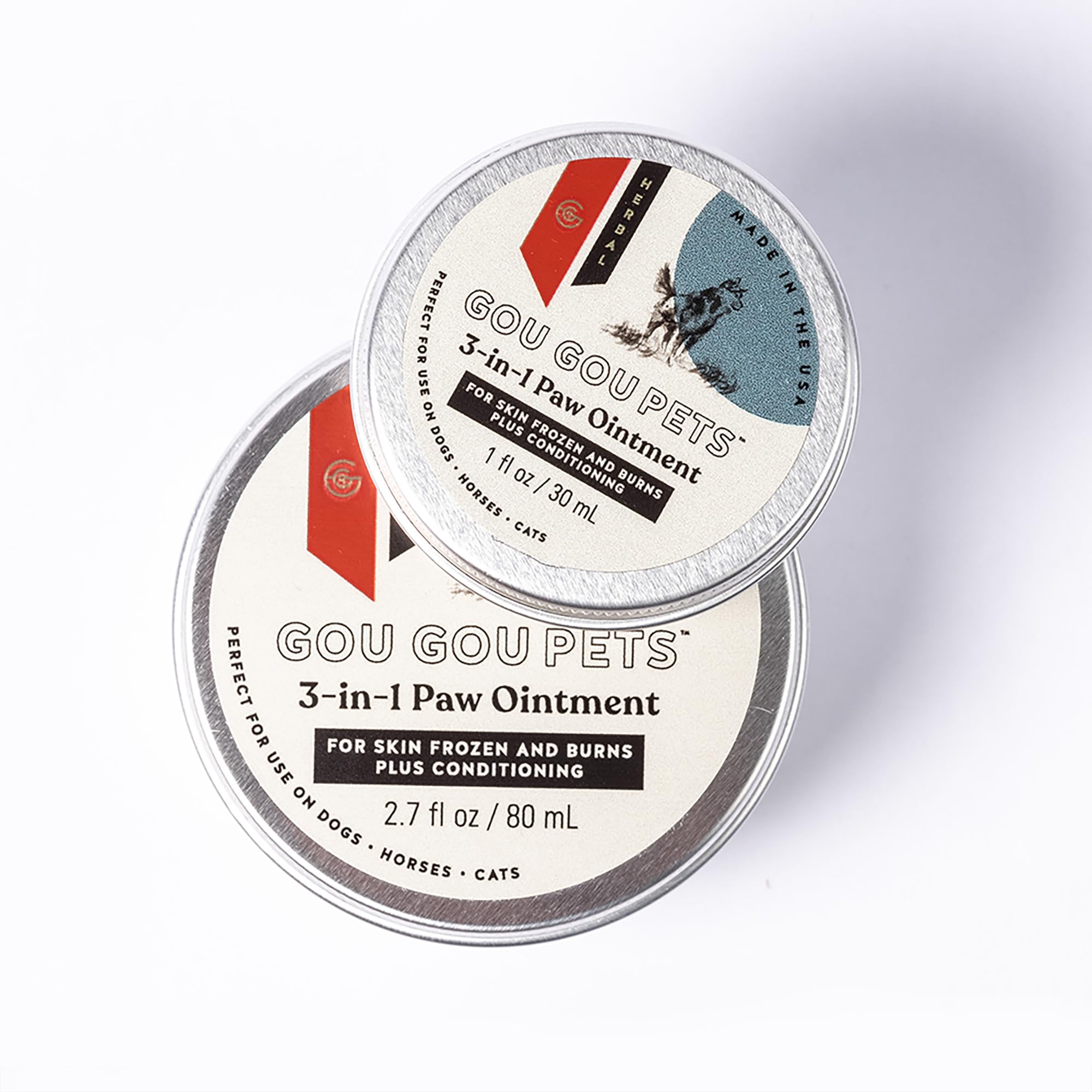 Gou Gou Pets 3-in-1 Paw Ointment Holistic Natural Derived Herbal for Dogs, Cats, Horses: Conditioning & Moisturizing for Extreme