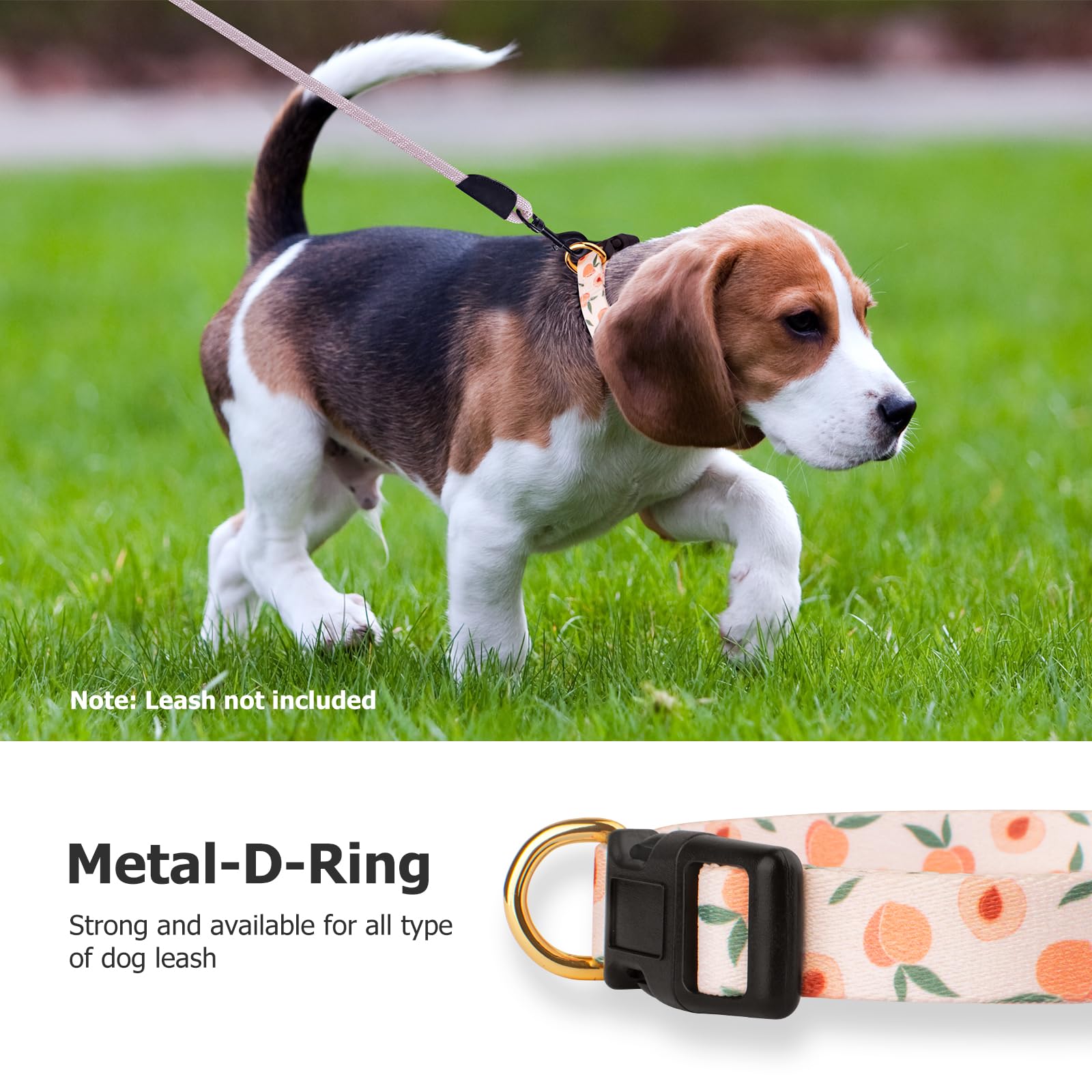 Handmade Dog Collar for Small Medium Large Dogs,White Peach with Pendant Fall and Winter Fashions Dog Collar,Ideal for Girl Dogs