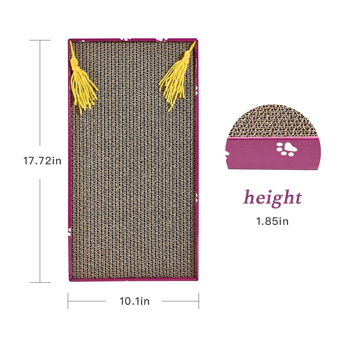 Peekab Cat Scratcher Cardboard Wide Scratching Board Reversible Corrugate Cat Scratch Pad With Box Catnip Included Large 3Pcs