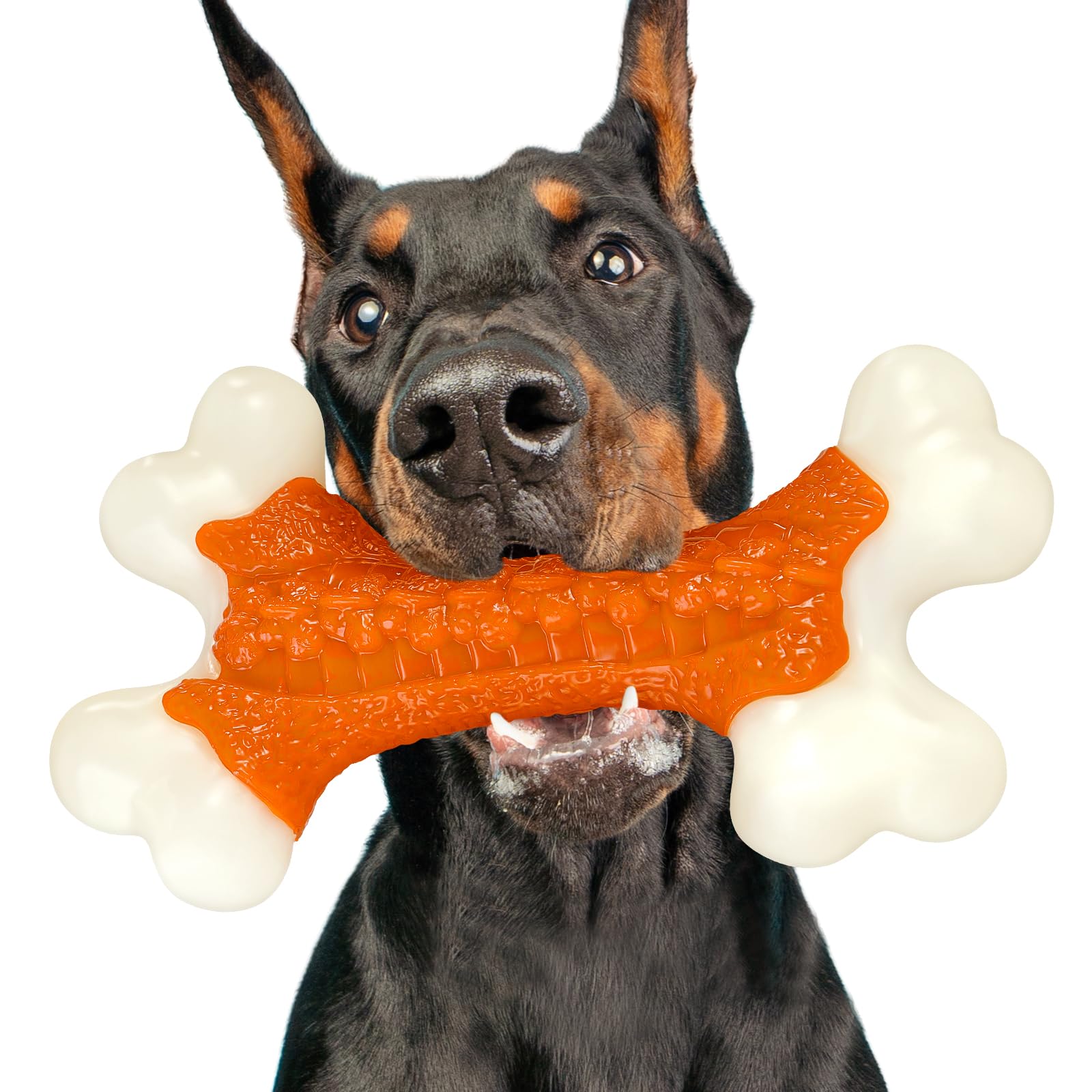 Kseroo Dog Toys For Aggressive Chewers Large Breed, Tough Bones, Nylon Puppy Teething Chew Toys Medium Dogs, Heavy Duty Peanut B