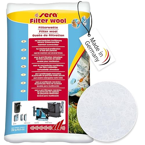 Sera Filter Wool | Mechanical Pre-Filter For Enhanced Aquarium Water Clarity | Reusable & Eco-Friendly | Compatible With All Filters | For Fresh & Saltwater Tanks | Easy Maintenance | High Capacity