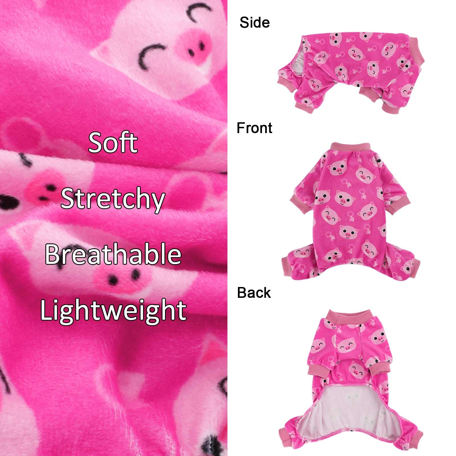 Kosiyi Dog Clothes for Small Dogs Girl Boy Dog Pajamas, Stretch Fleece Winter Spring Outfit, Lightweight Velvet Pet Jumpsuit, Pj